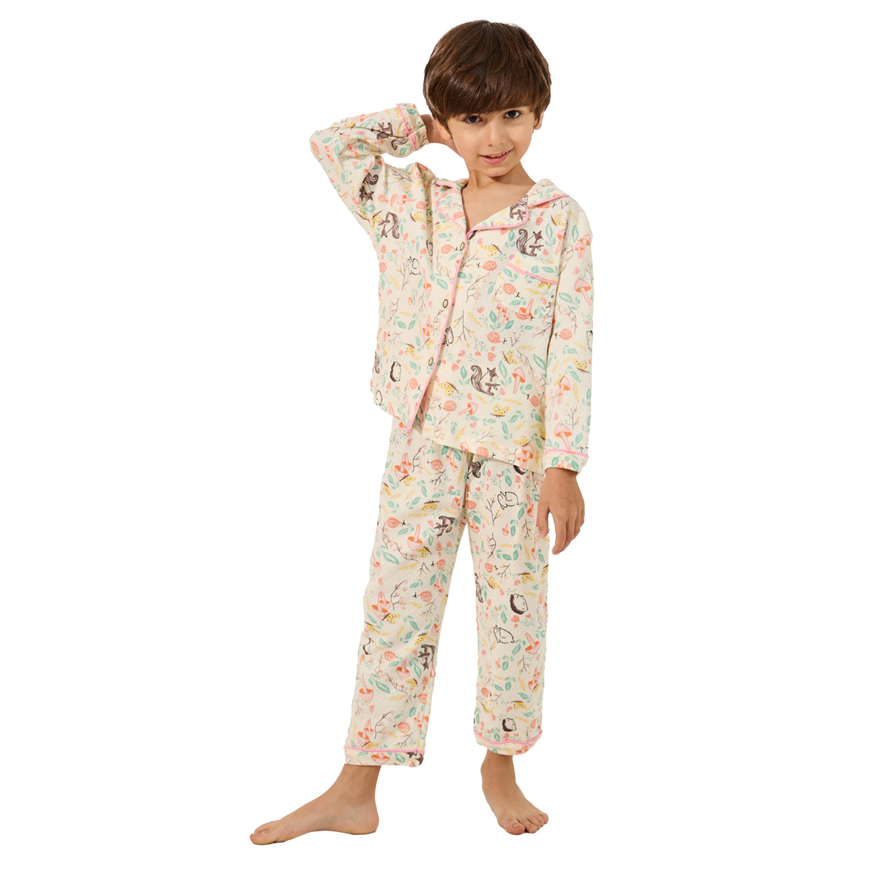 ستايلي - طقم قميص وبنطال بيجامة مطبوع بالكامل-boys-clothing-nightwear-image-1