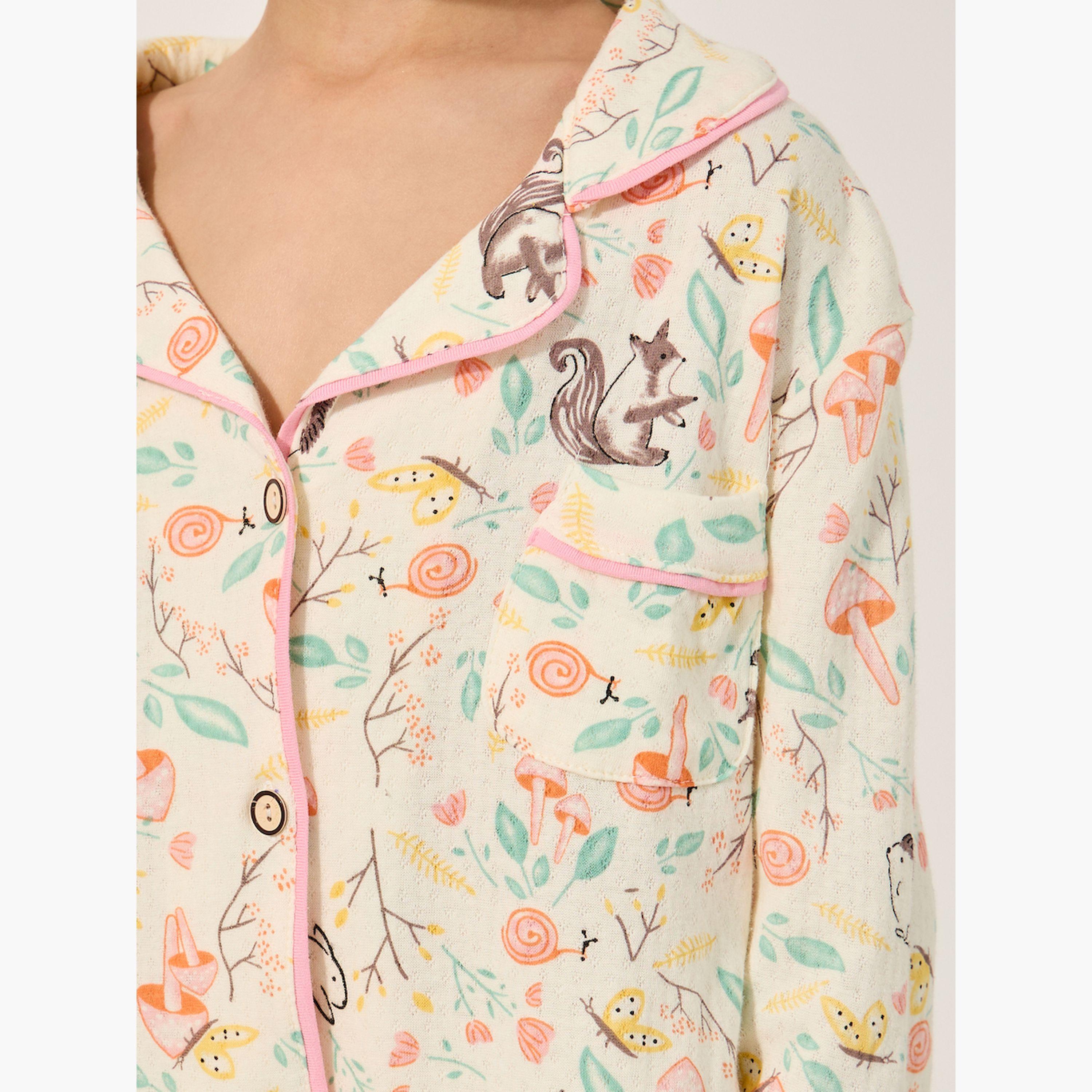 Styli All-Over Print Shirt and Pyjama Set-boys-clothing-nightwear-image-3