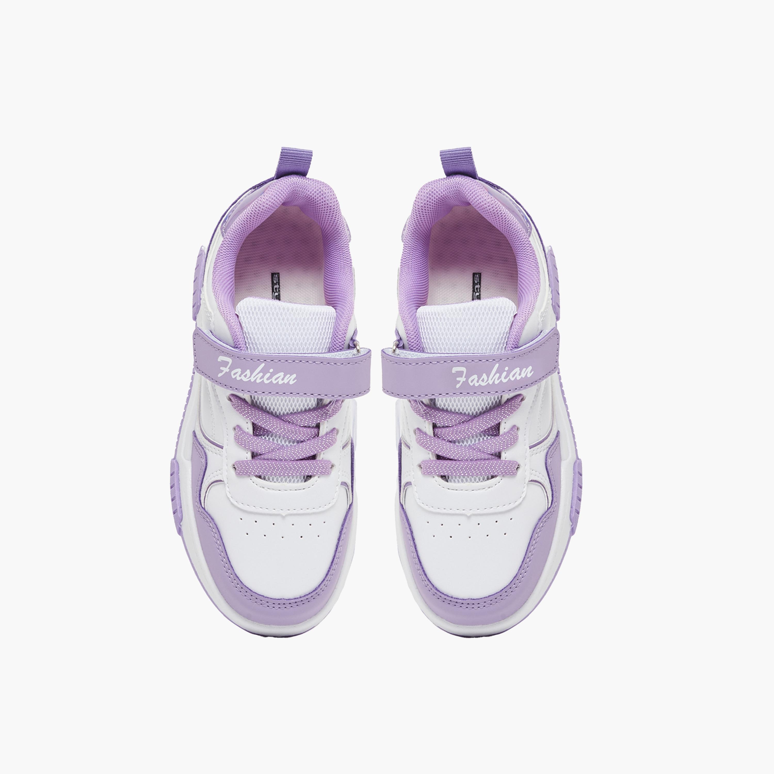 Styli Color Block Round Toe Sneakers with Back Pull Tab-girls-shoes-sneakers-image-5