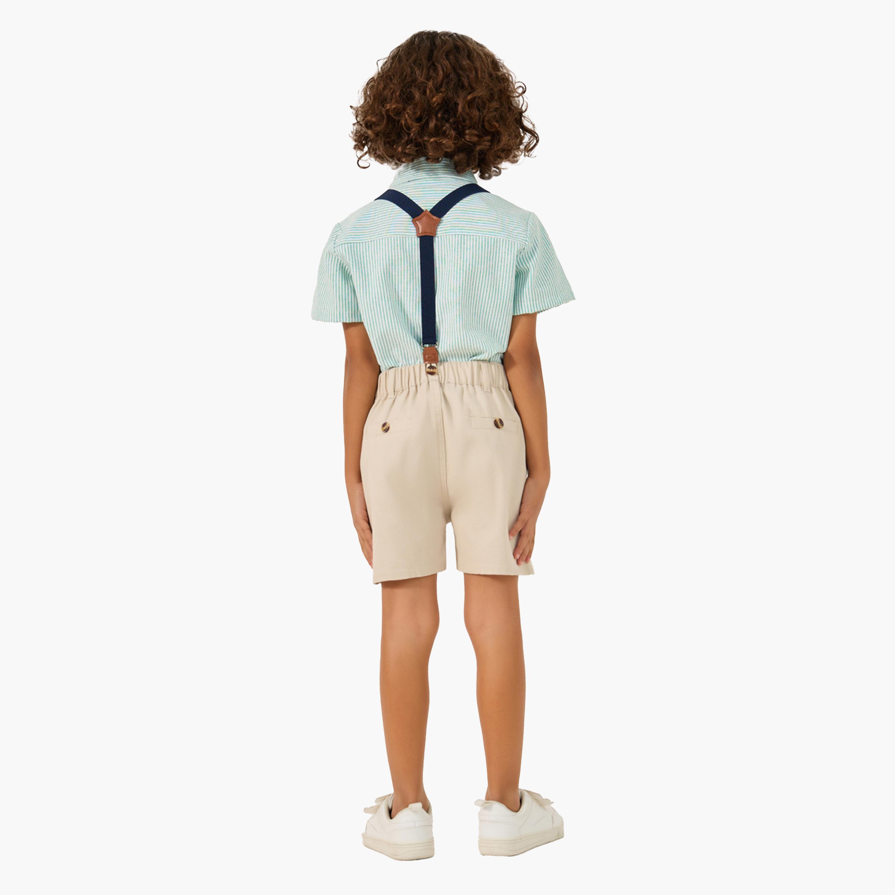 Styli Collared Shirt with Bow, Shorts and Suspender-boys-clothing-setsandcoords-image-5