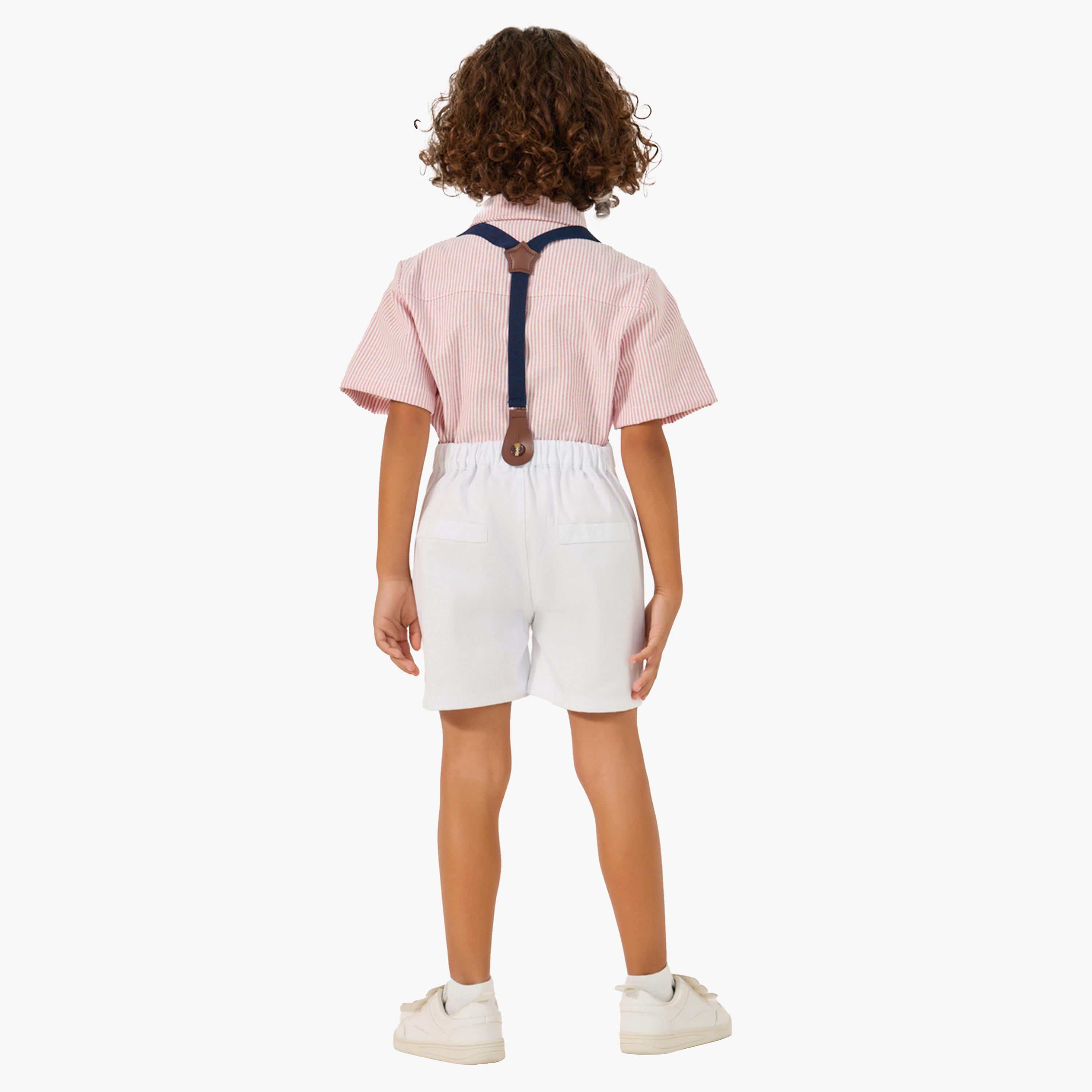 Styli Collared Shirt with Bow, Shorts and Suspender-boys-clothing-setsandcoords-image-5