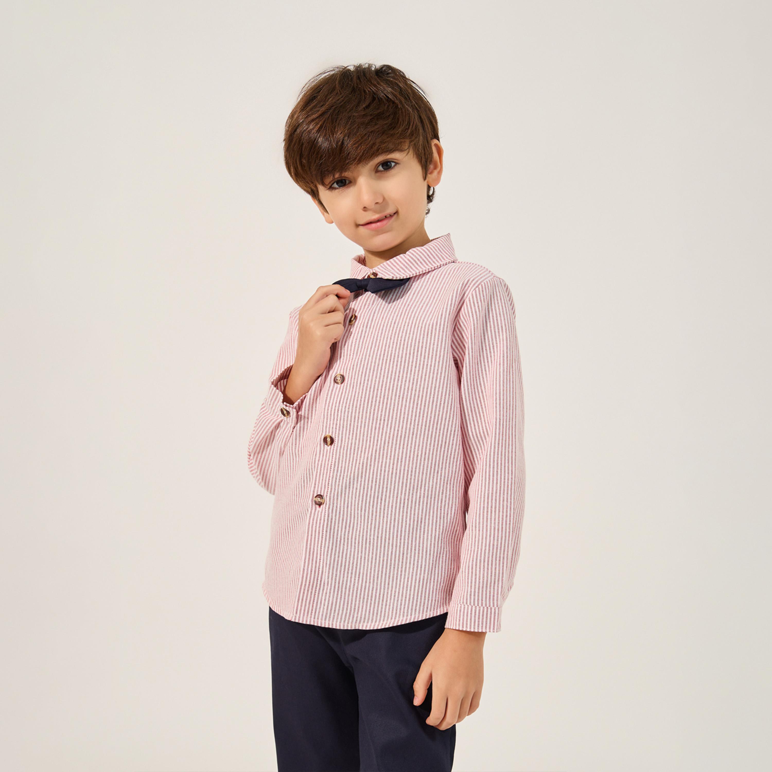 Styli toddler boys 3 pcs. Set - shirt with bow , pants , suspender-boys-clothing-setsandcoords-image-3