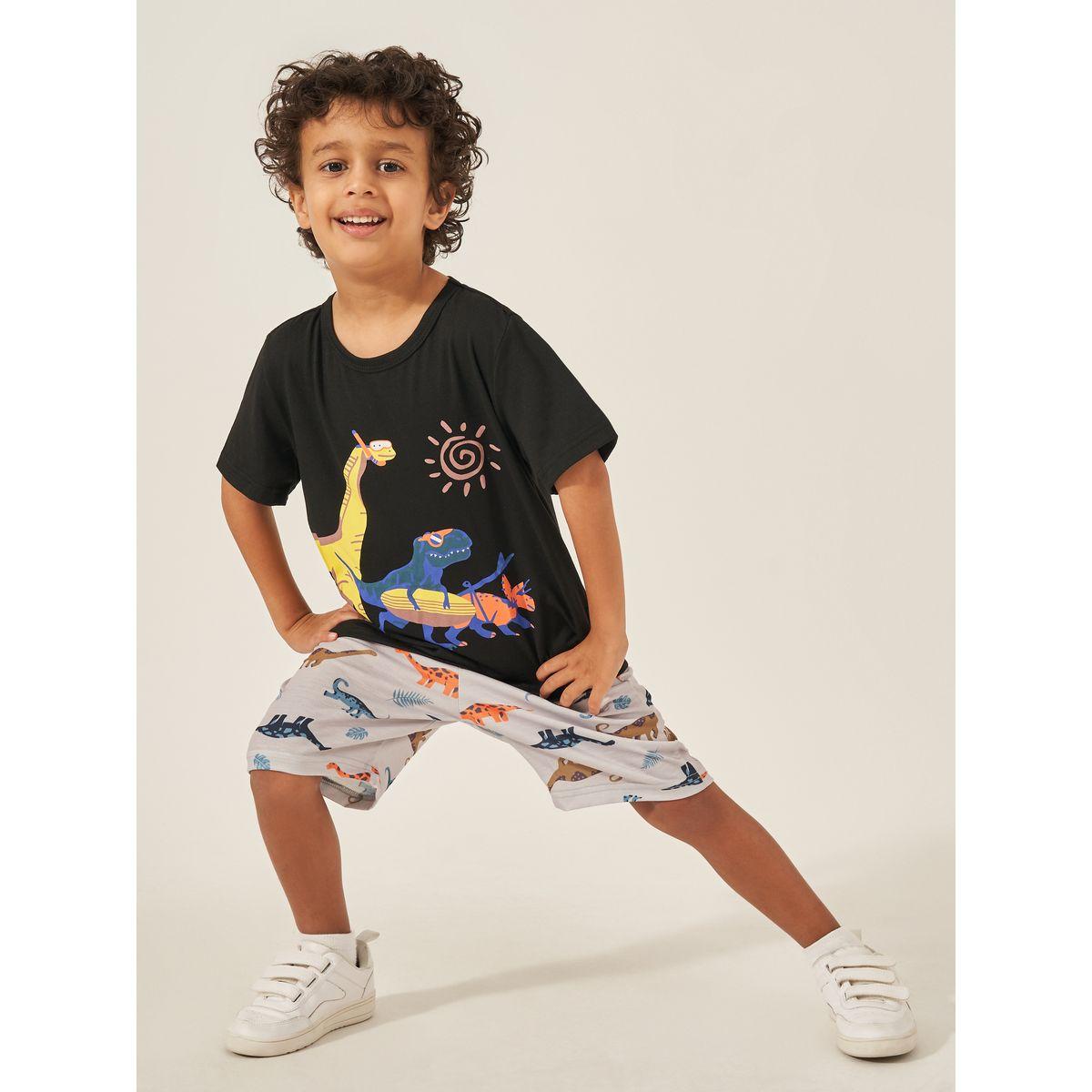 Styli Printed T-Shirt and Shorts Set-boys-clothing-setsandcoords-image-1