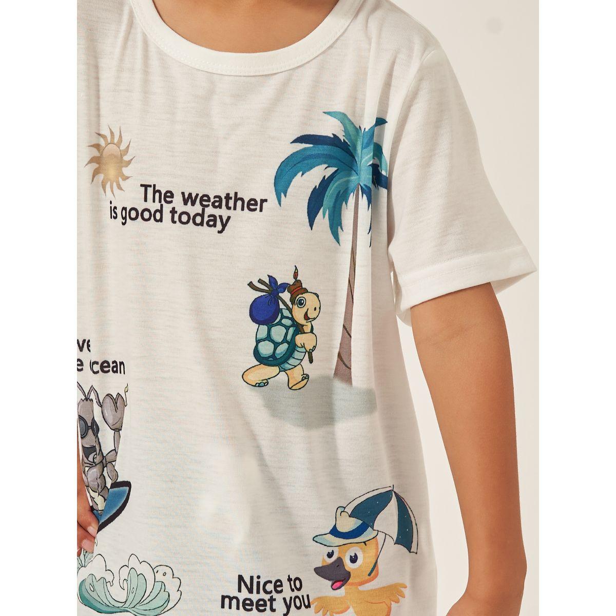 Styli T-Shirt and Shorts Set with Cute Ocean Animals-boys-clothing-setsandcoords-image-3