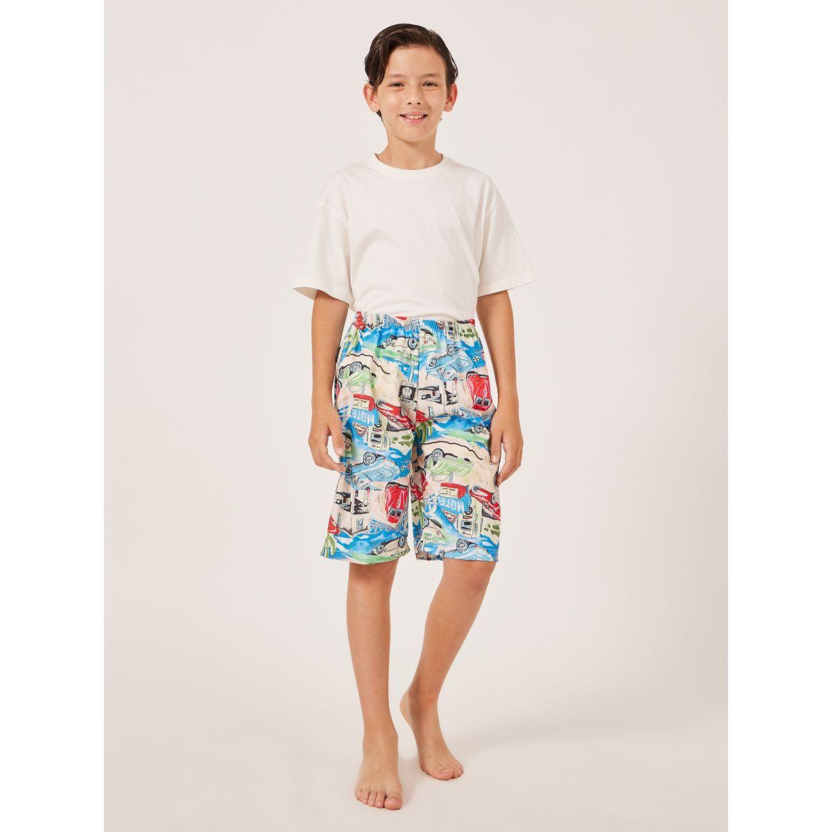 Styli Graphic Print Elastic Waist Swim Shorts-sports-boys-clothing-swimwear-image-2