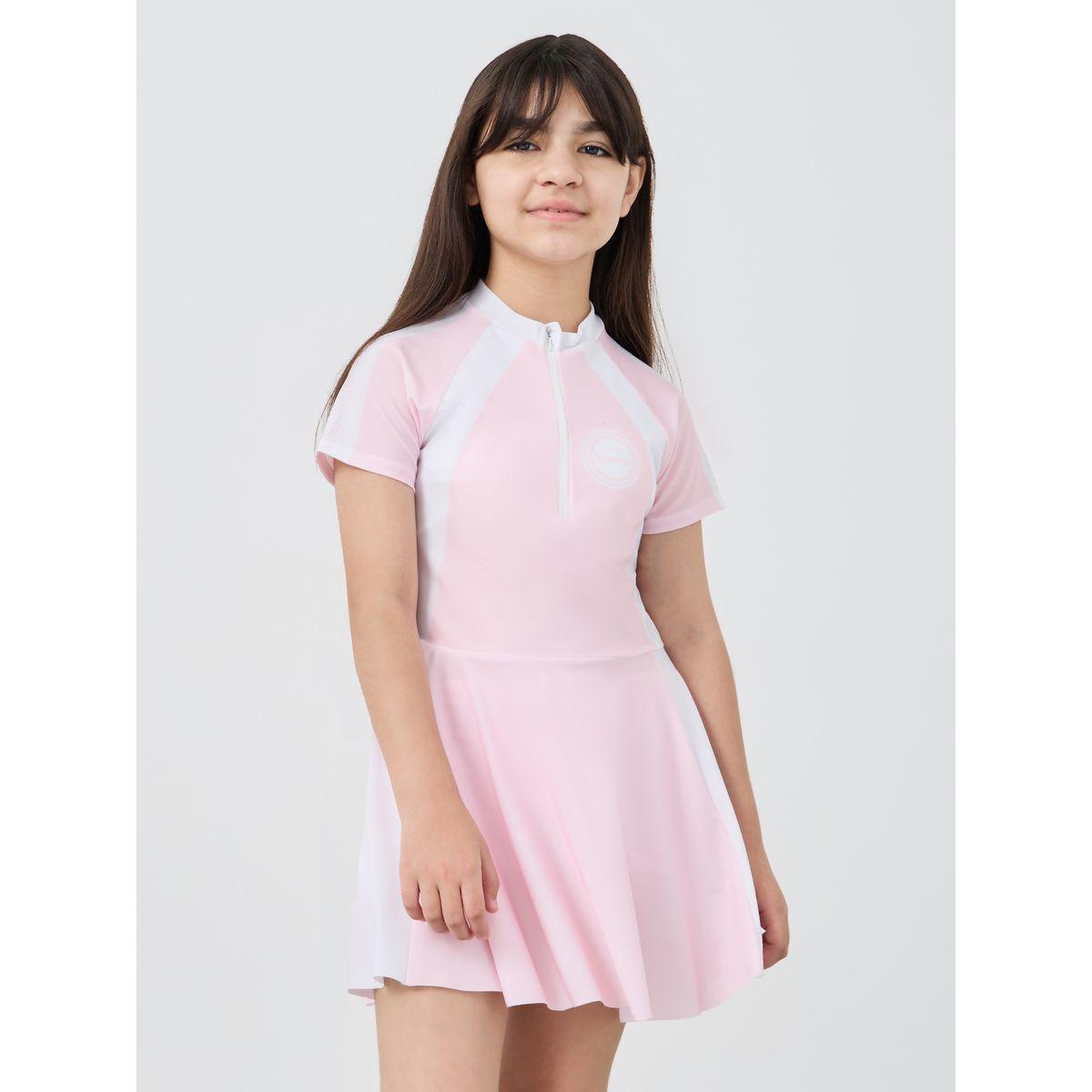 بدلة سباحة بنمط كتل الالوان مع شورت-sports-girls-clothing-tops-image-2