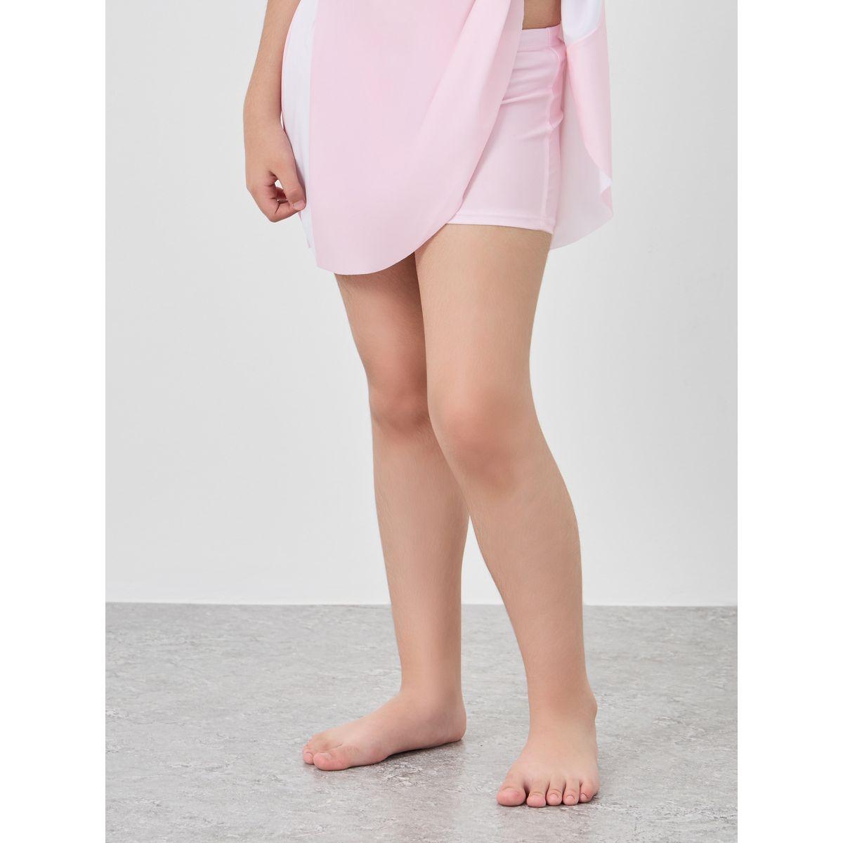 بدلة سباحة بنمط كتل الالوان مع شورت-sports-girls-clothing-tops-image-4