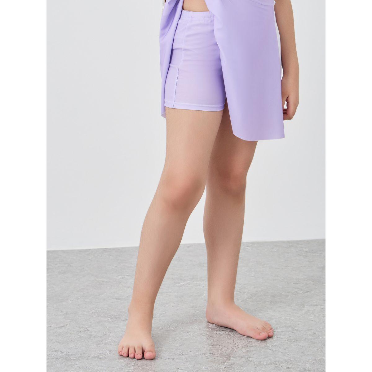 Styli Color Block Short Sleeve Swim Suit with Shorts-sports-girls-clothing-tops-image-4