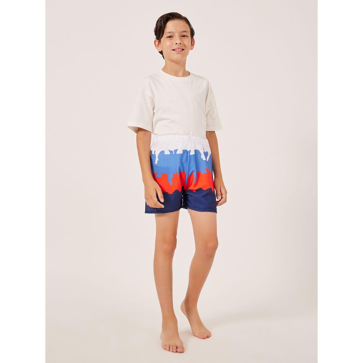 شورت سباحة مطبع بالكامل مع خصر مطاطي-boys-clothing-sportswear-sets-image-2
