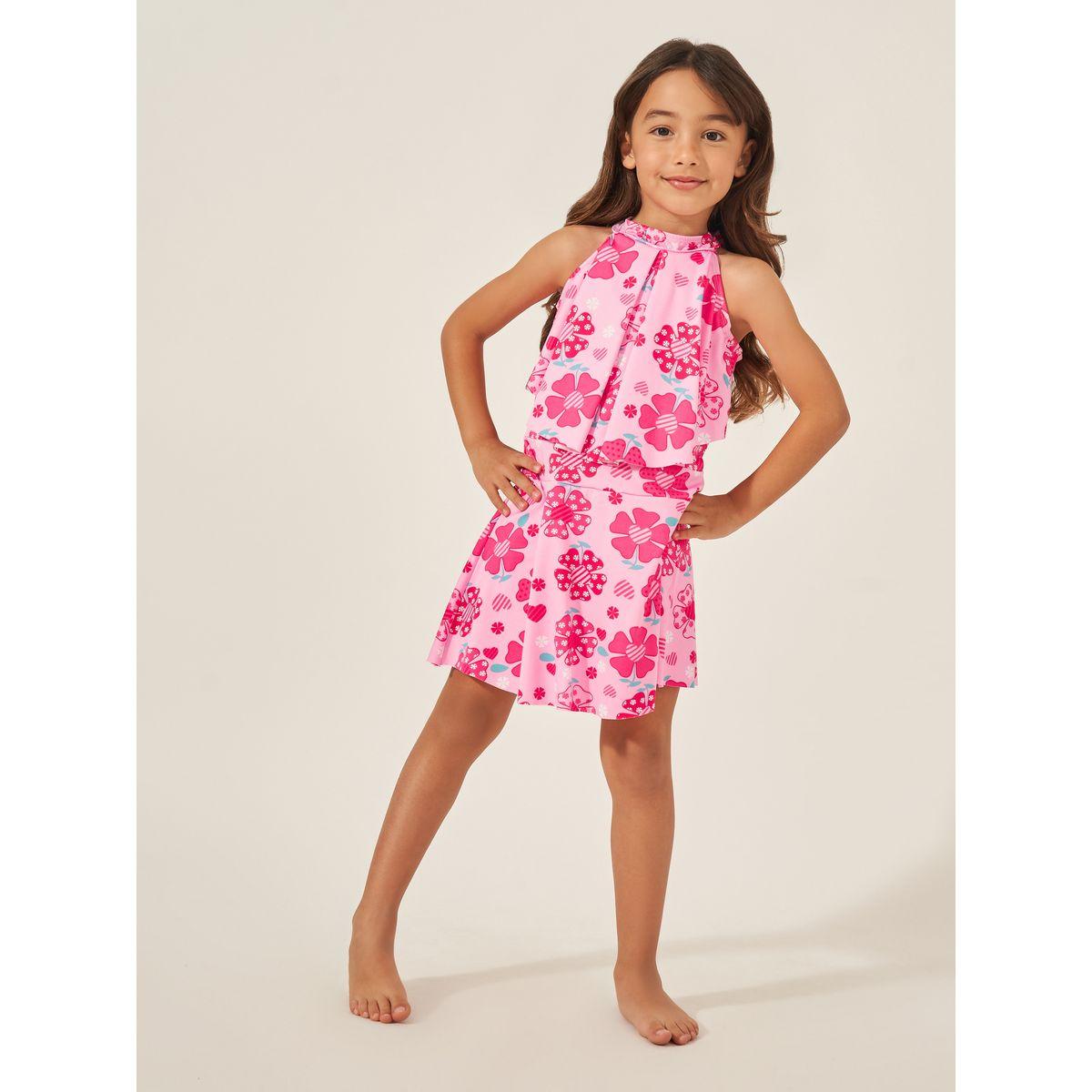 Styli Kids Pink Floral Swimsuit-sports-girls-clothing-tops-image-1