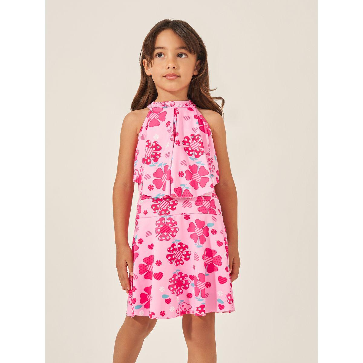 Styli Kids Pink Floral Swimsuit-sports-girls-clothing-tops-image-2