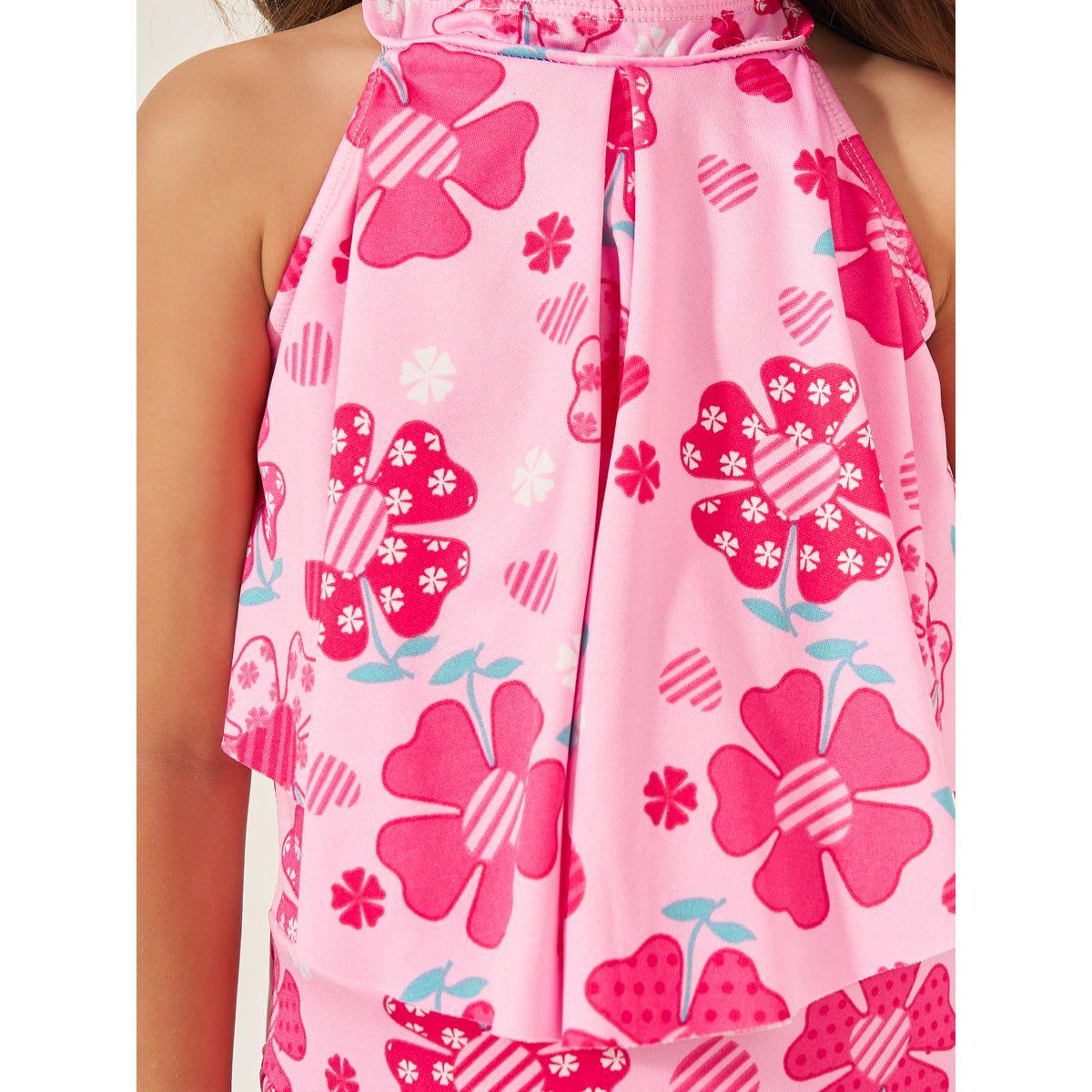 Styli Kids Pink Floral Swimsuit-sports-girls-clothing-tops-image-3