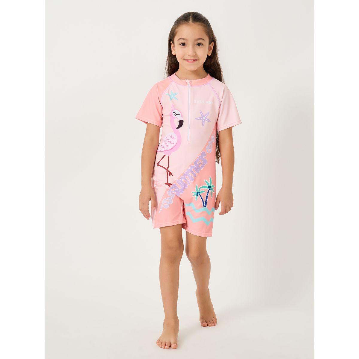 Styli Graphic Print Short Sleeve Swimsuit with Underwear-sports-girls-clothing-tops-image-2