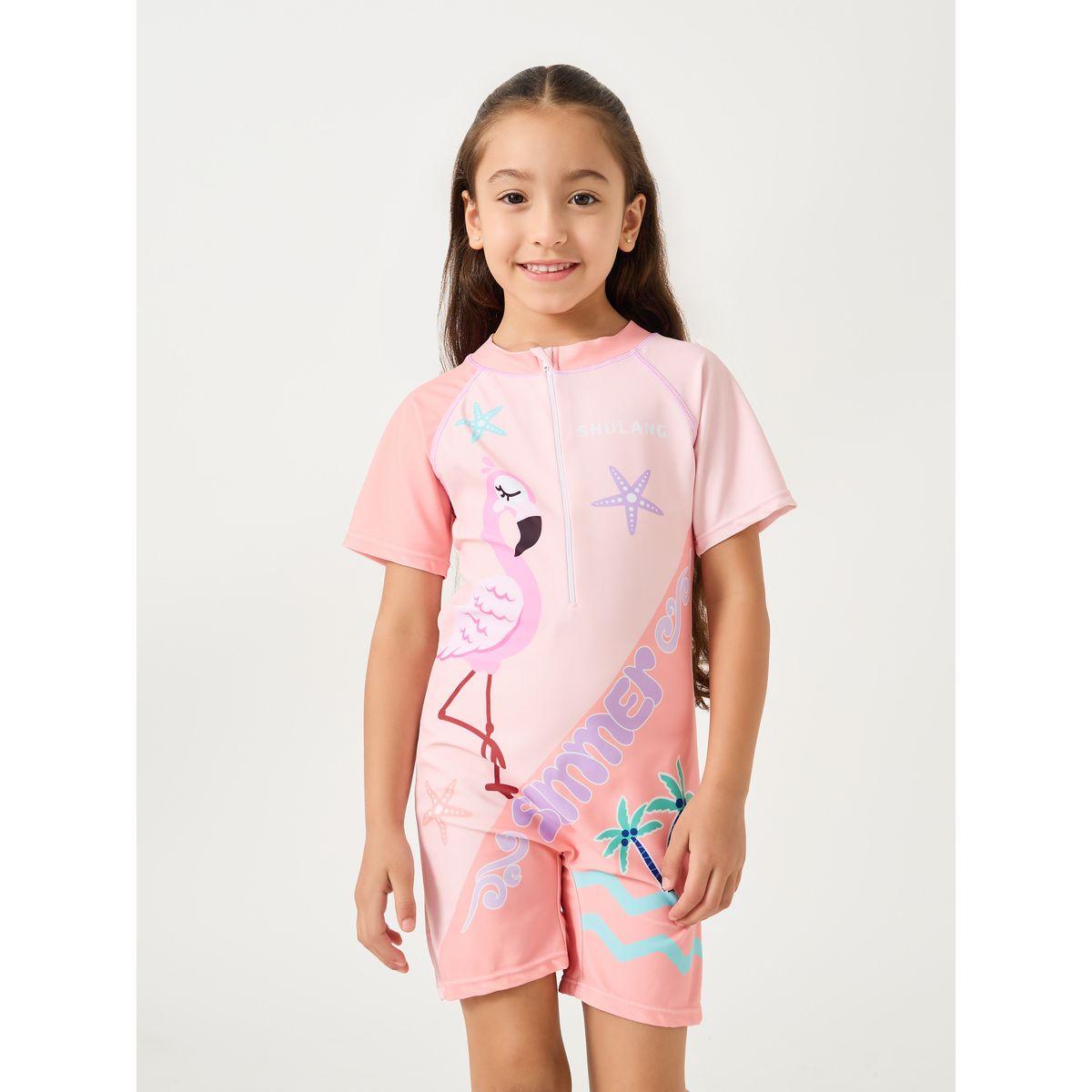 Styli Graphic Print Short Sleeve Swimsuit with Underwear-sports-girls-clothing-tops-image-3