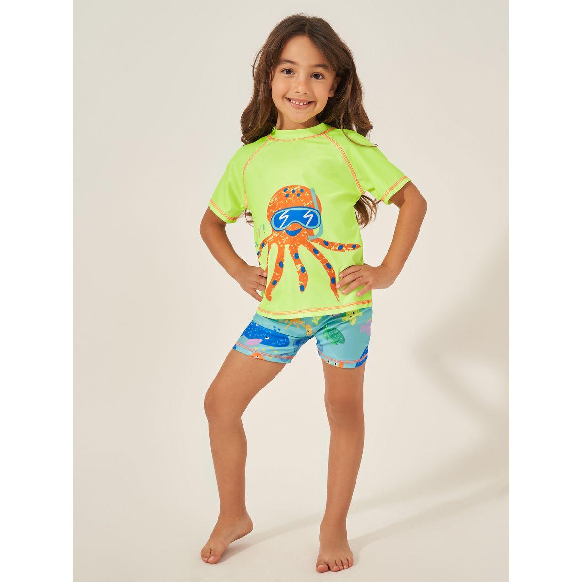 Styli Kids Multicolor Octopus Graphic Swimsuit-sports-girls-clothing-tops-image-1