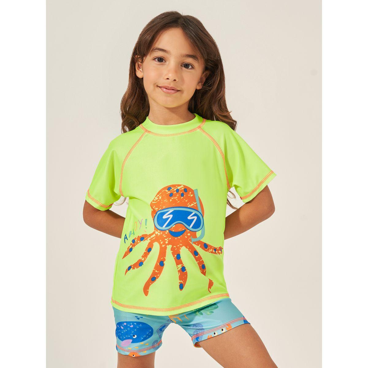 Styli Kids Multicolor Octopus Graphic Swimsuit-sports-girls-clothing-tops-image-2