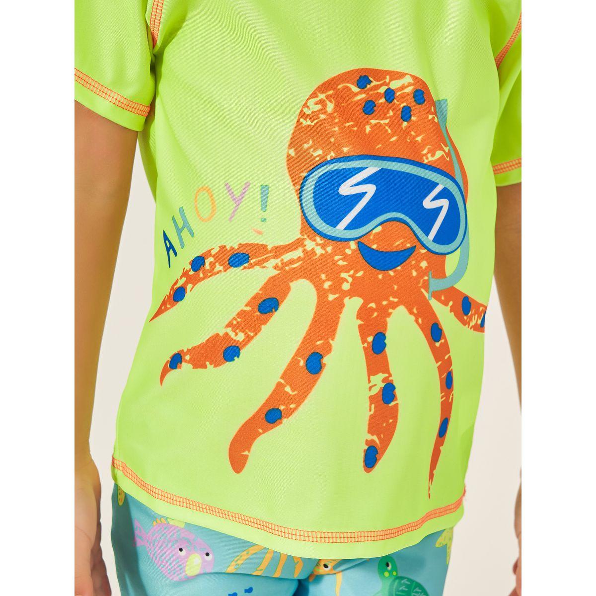 Styli Kids Multicolor Octopus Graphic Swimsuit-sports-girls-clothing-tops-image-3