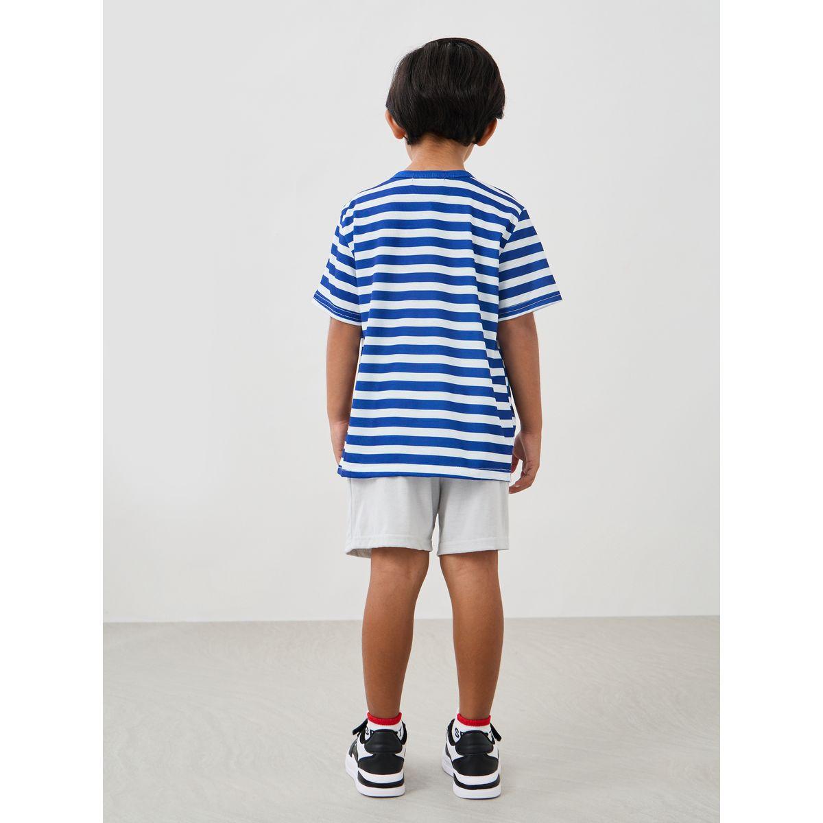 Styli Graphic Print Round Neck T-Shirt and Shorts Set-boys-clothing-setsandcoords-image-4