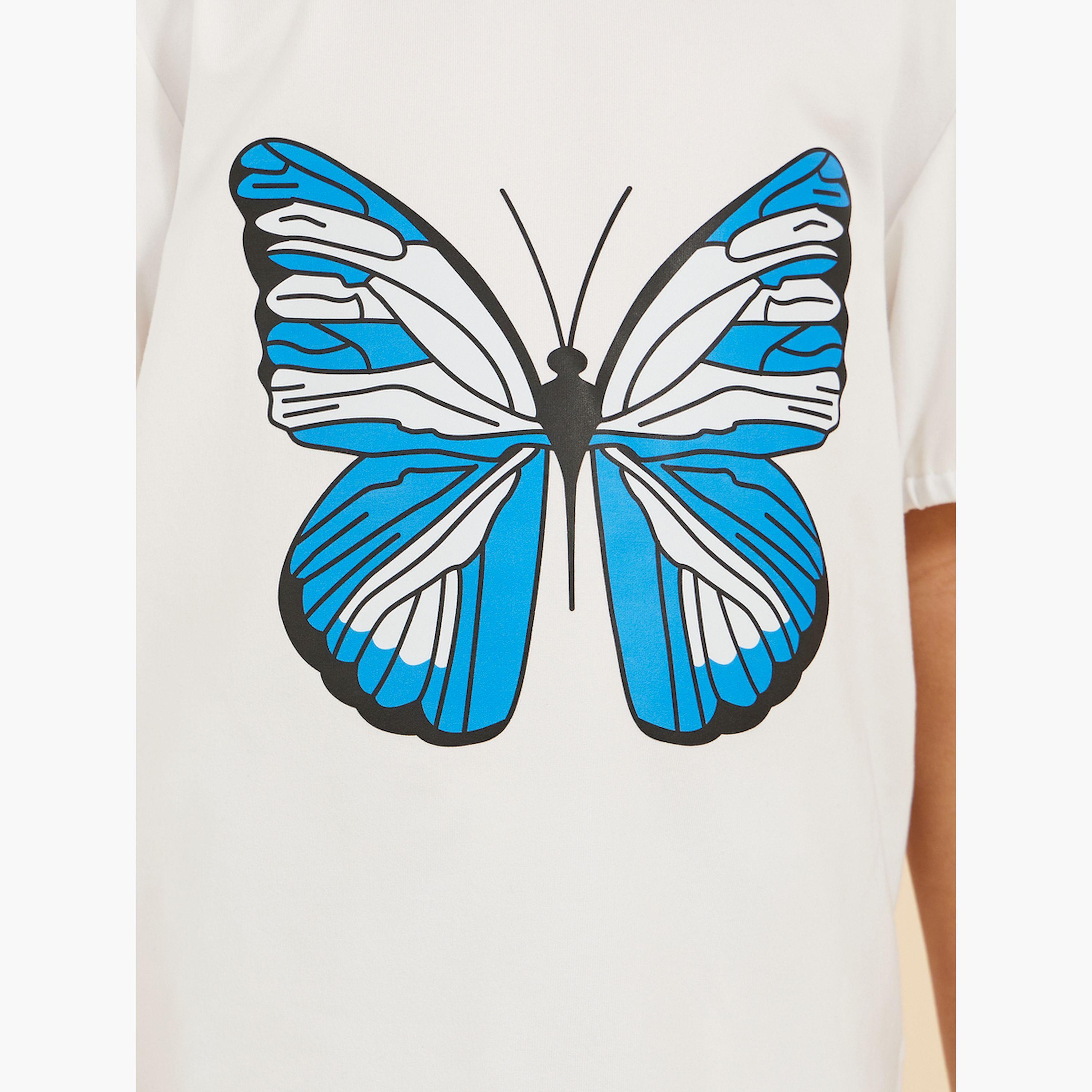 Styli Graphic Print T-Shirt and Ruffle Trim Shorts Set-girls-clothing-setsandcoords-image-4