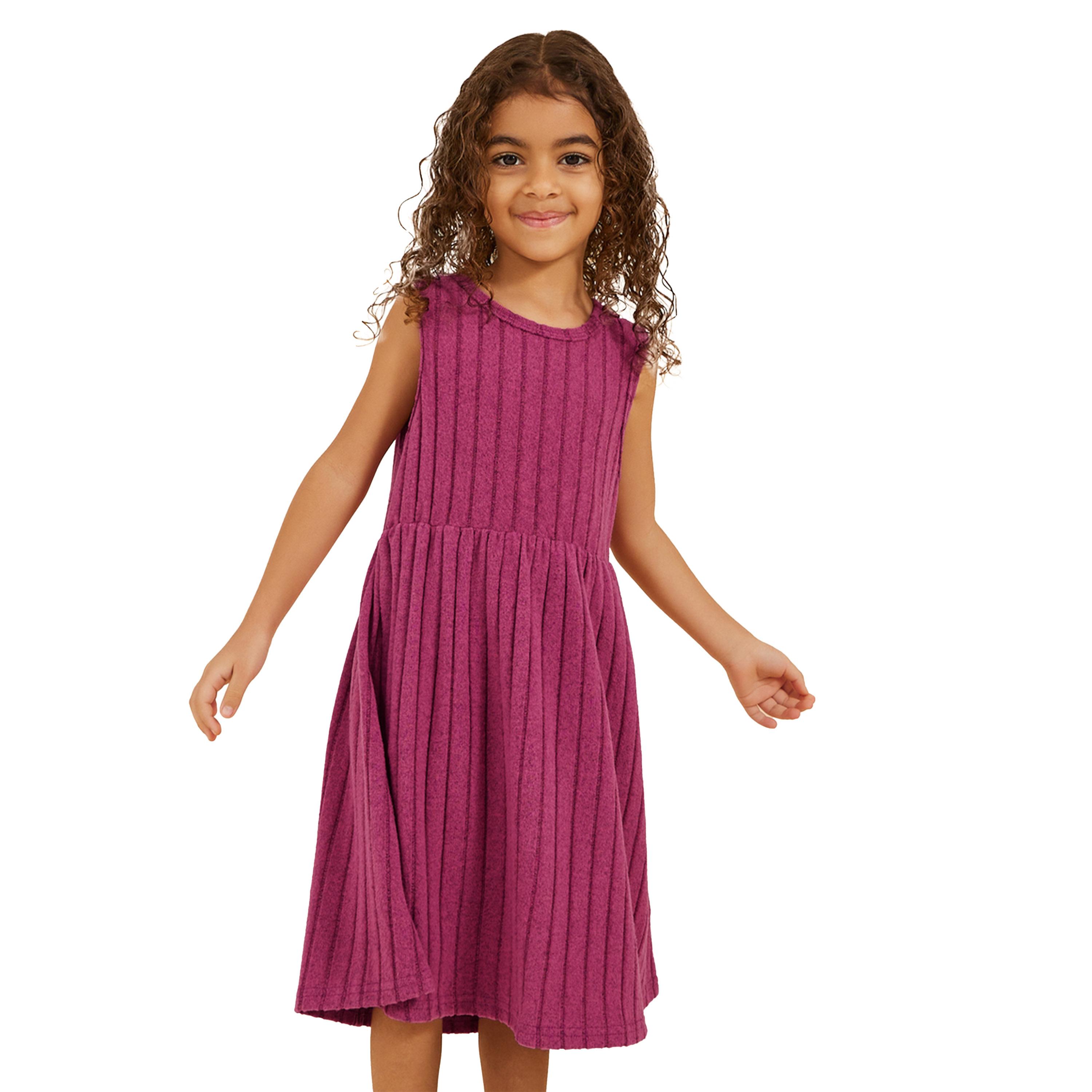 ستايلي - فستان مضلع بدون أكمام على شكل حرف A مع شنطة-girls-clothing-dressesandjumpsuits-image-4