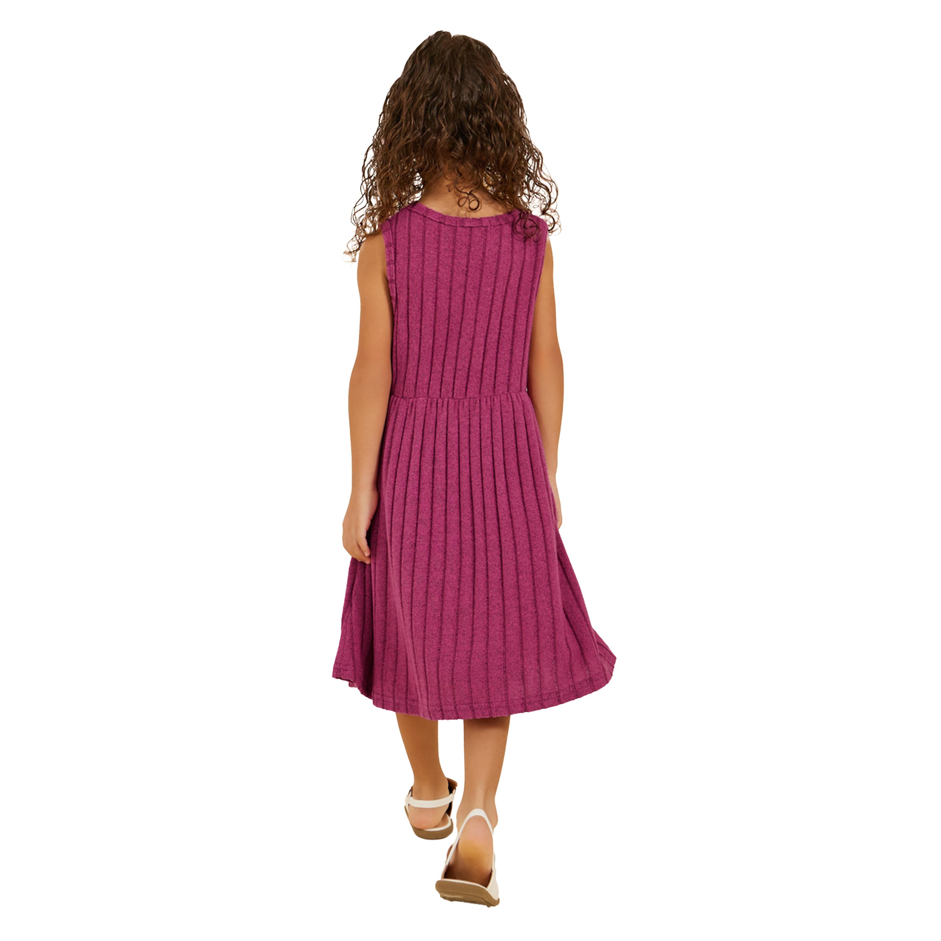 ستايلي - فستان مضلع بدون أكمام على شكل حرف A مع شنطة-girls-clothing-dressesandjumpsuits-image-6