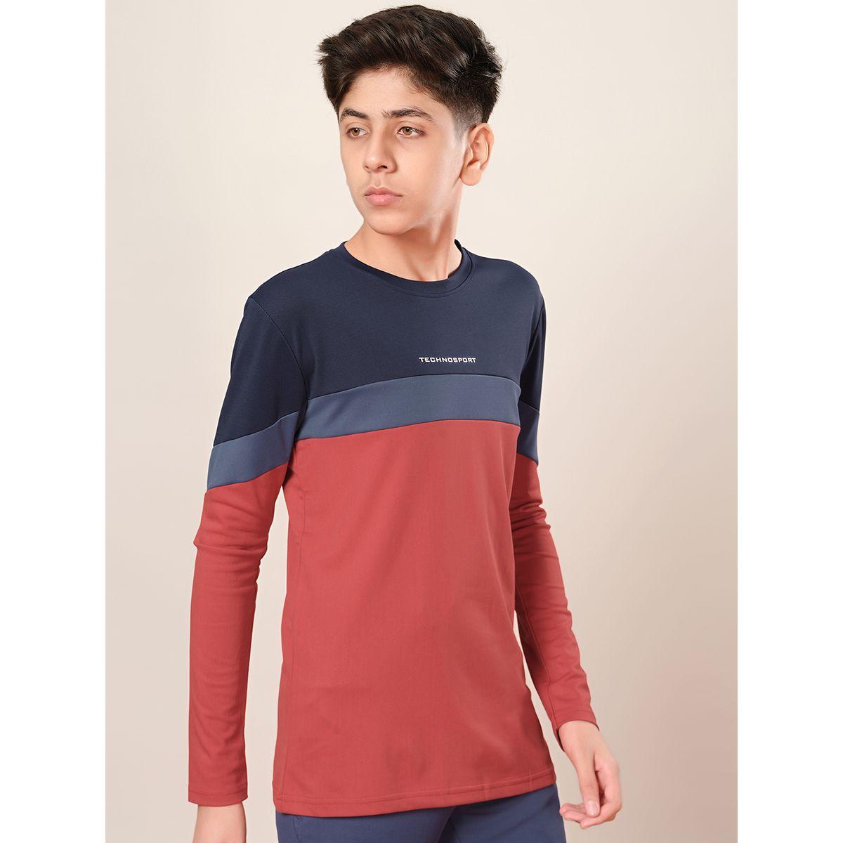 Technosport Color Block Long Sleeve Regular Fit T-Shirt-boys-clothing-tshirtsandpolos-image-4