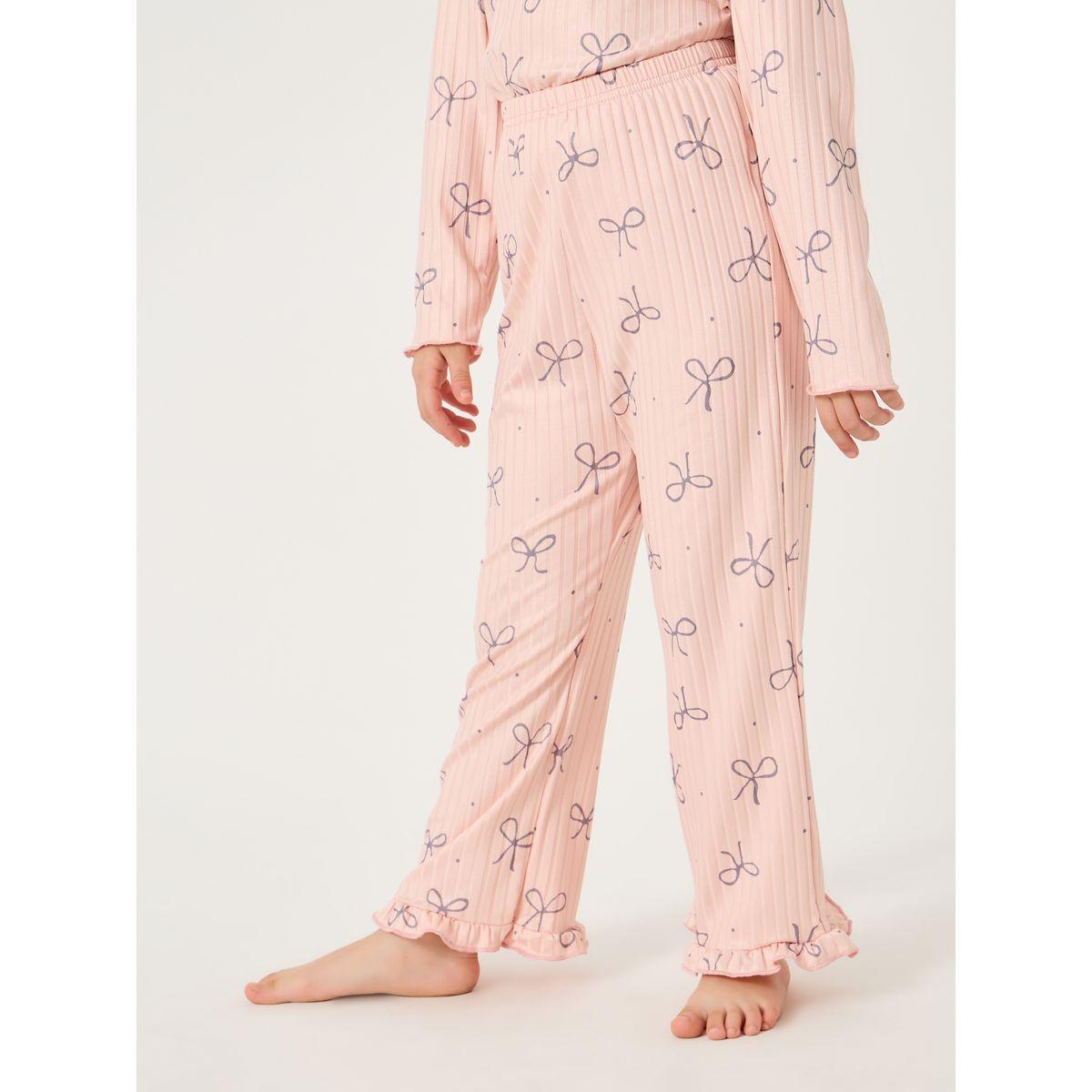 Styli Printed Round Neck T-Shirt and Pyjama Set-girls-clothing-nightwear-image-5