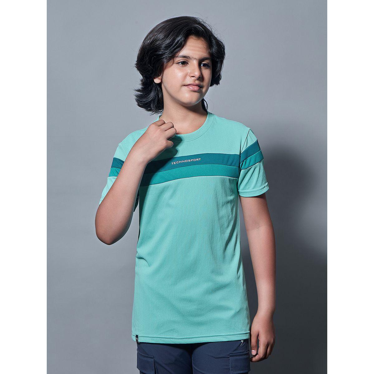 Technosport Contrast Panel Round Neck T-Shirt-boys-clothing-tshirtsandpolos-image-2