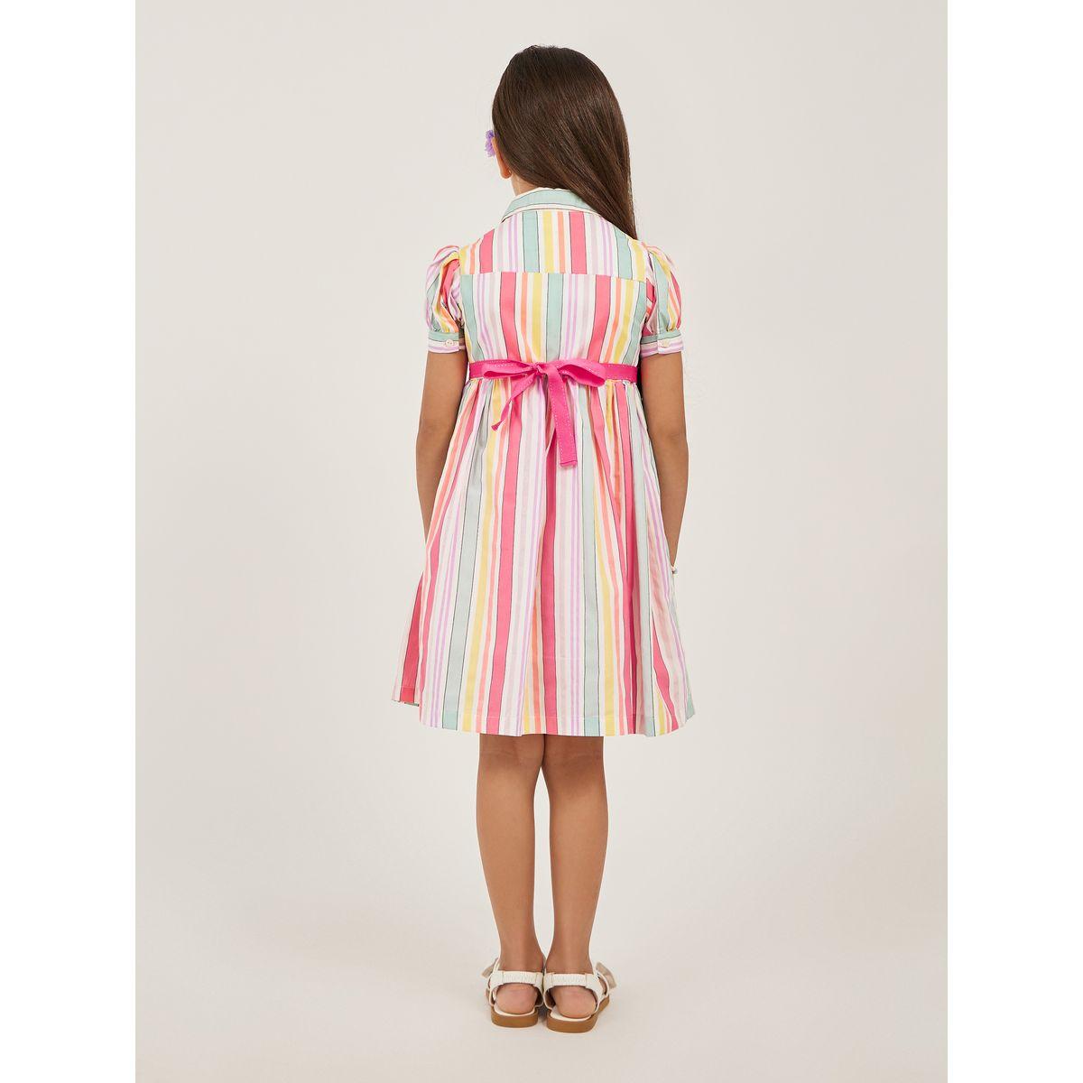 فستان مخطط بأكمام منفوخة وأزرار-girls-clothing-dressesandjumpsuits-image-4