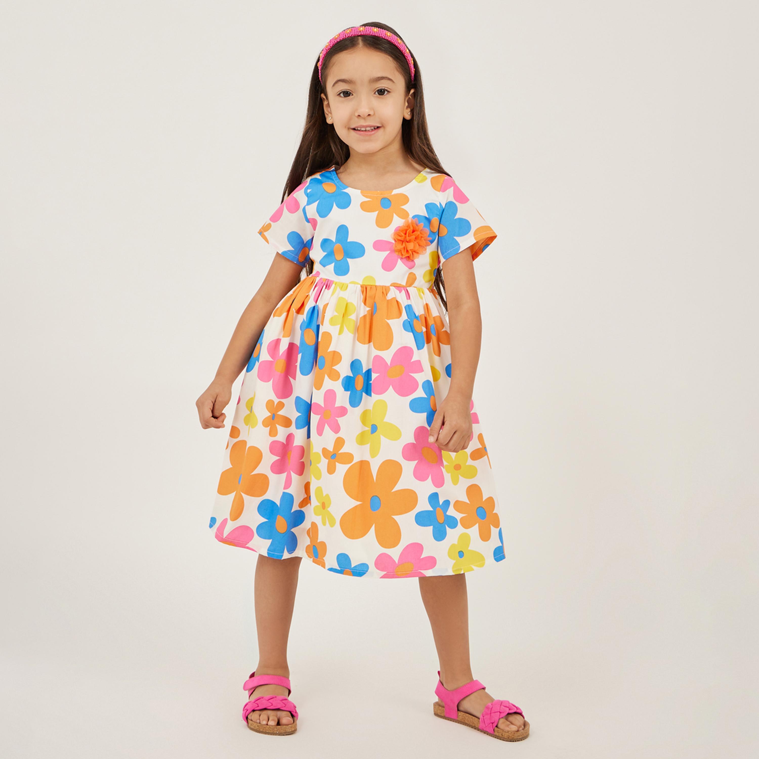 Styli Toddler Girls Floral AOP Woven Dress-girls-clothing-dressesandjumpsuits-image-1