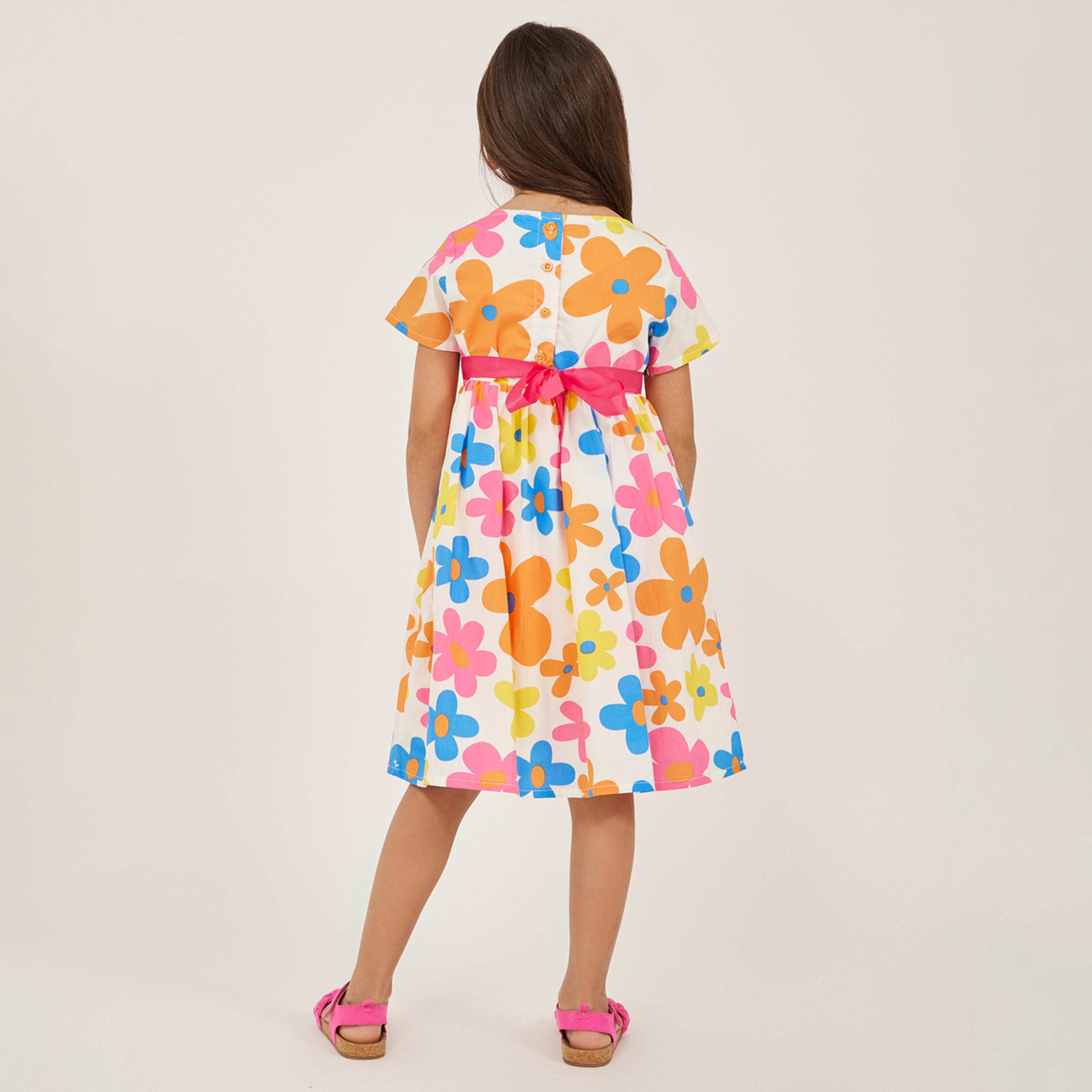 Styli Toddler Girls Floral AOP Woven Dress-girls-clothing-dressesandjumpsuits-image-4