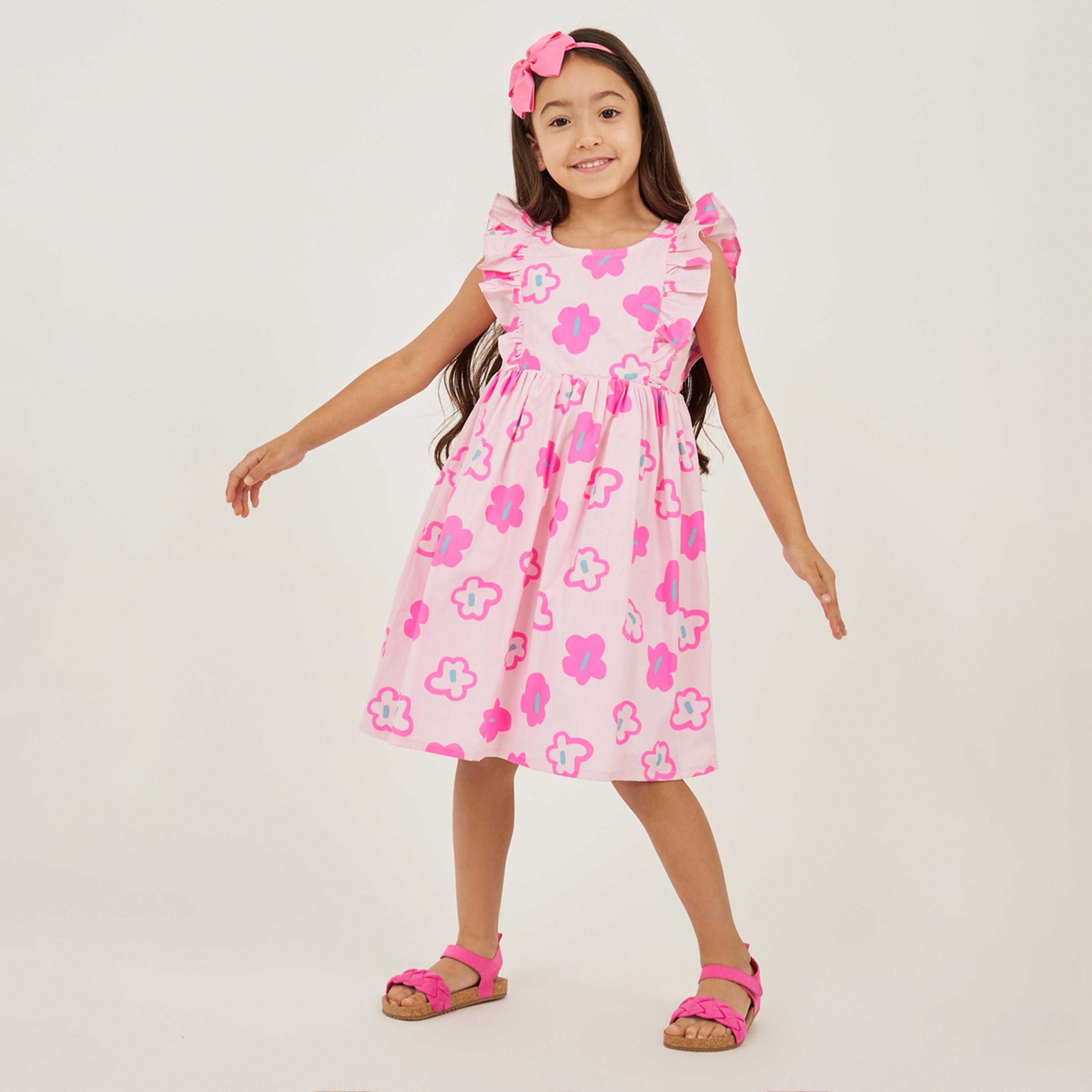 ستايلي - فستان جيرسي مزين بالزهور للبنات الصغار-girls-clothing-dressesandjumpsuits-image-1