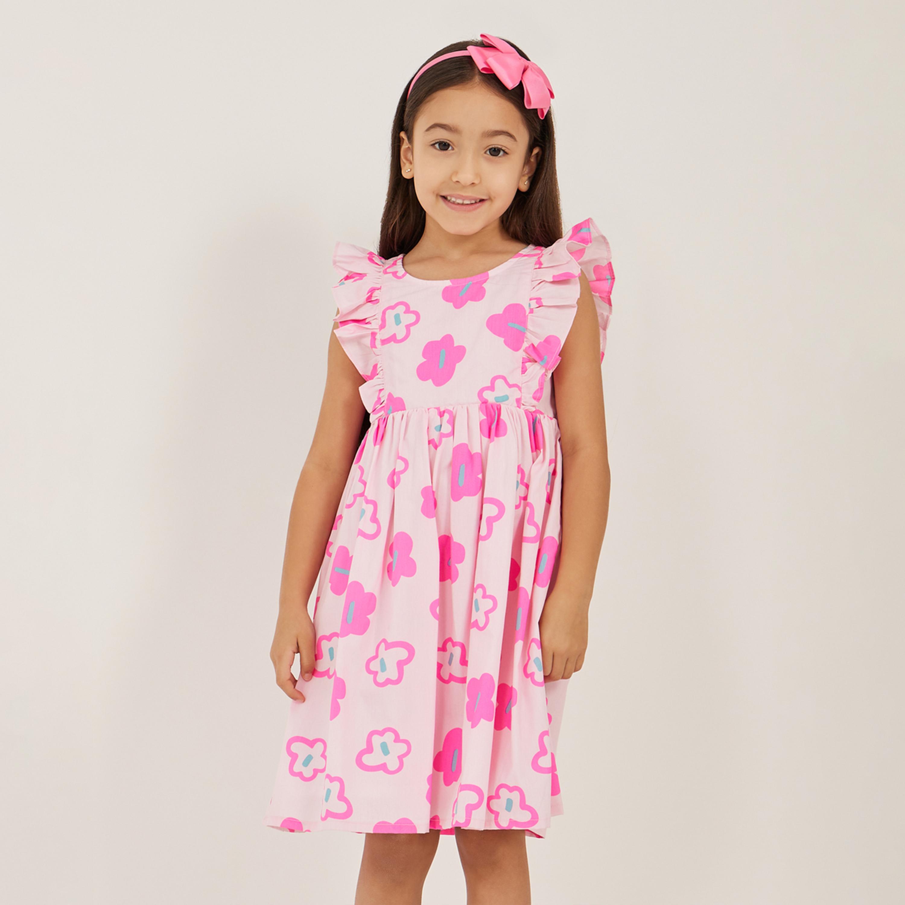 ستايلي - فستان جيرسي مزين بالزهور للبنات الصغار-girls-clothing-dressesandjumpsuits-image-2
