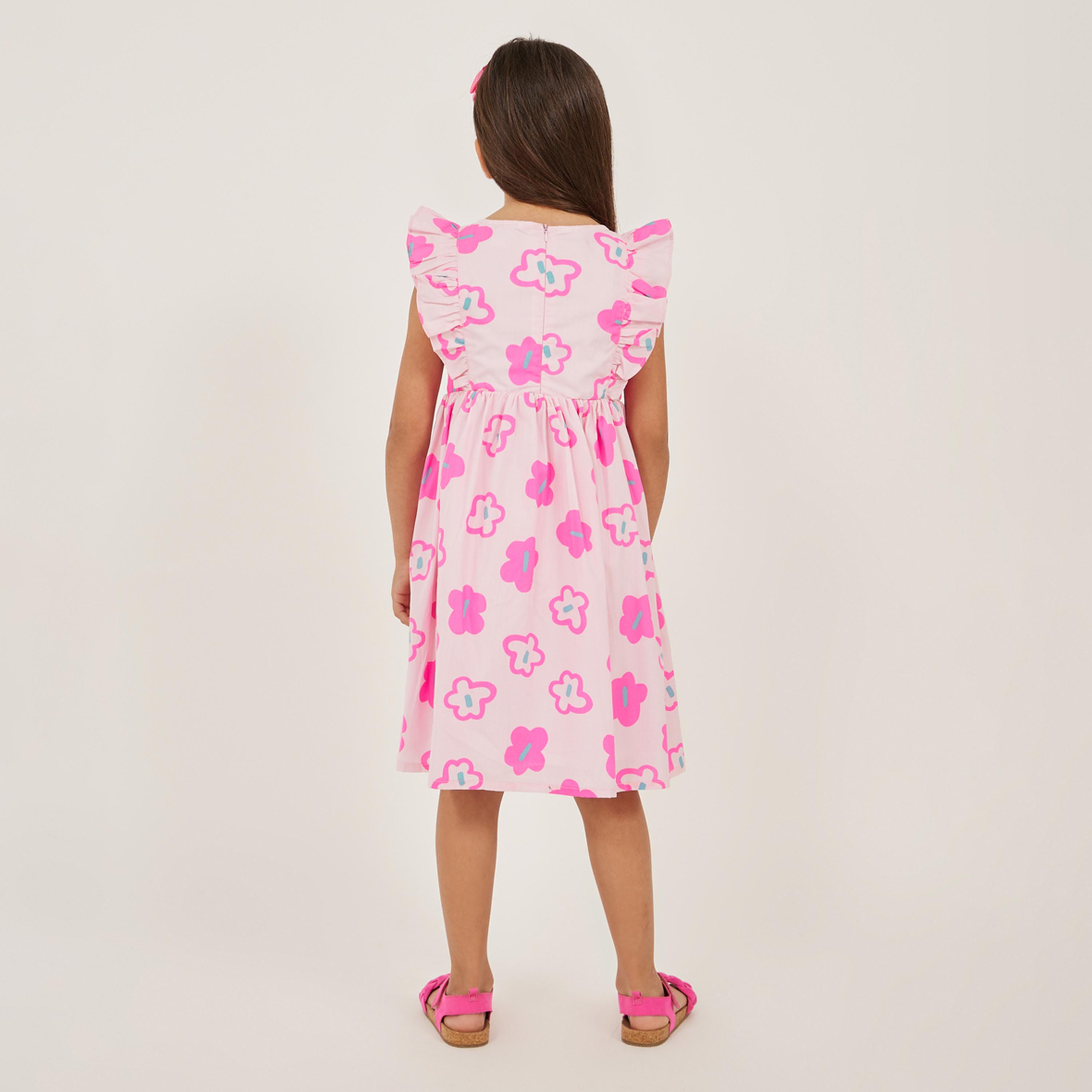 ستايلي - فستان جيرسي مزين بالزهور للبنات الصغار-girls-clothing-dressesandjumpsuits-image-4