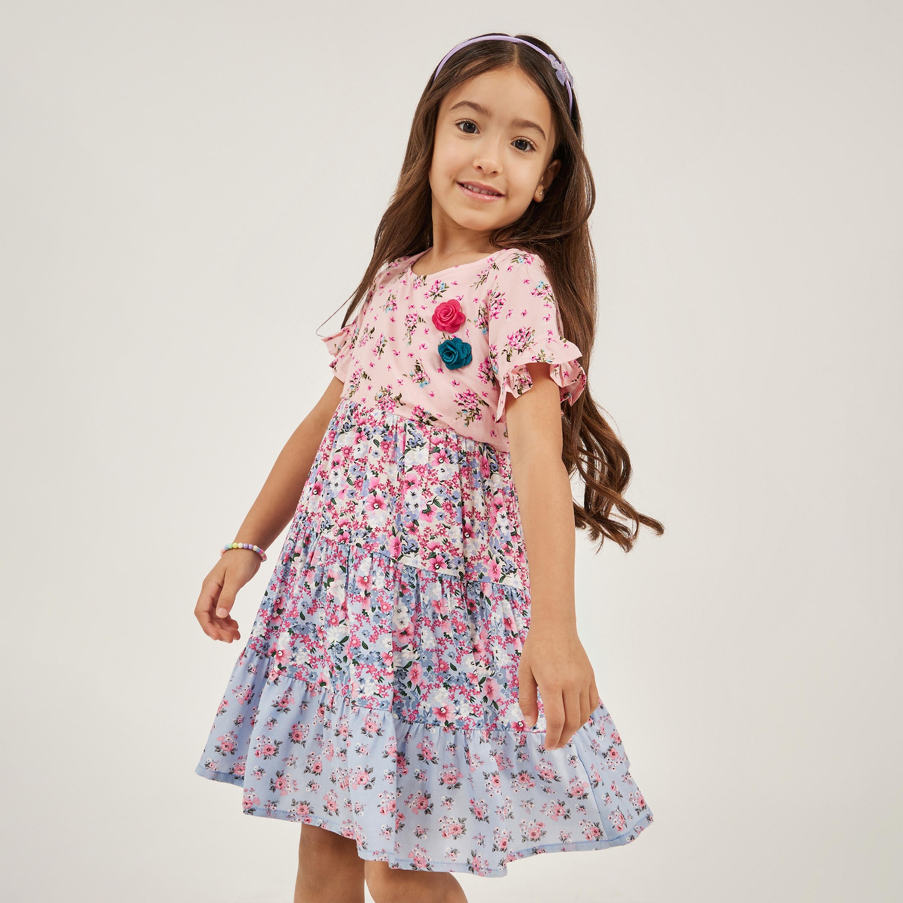 ستايلي - فستان مطبوع متعدد الطبقات للبنات الصغار-girls-clothing-dressesandjumpsuits-image-2