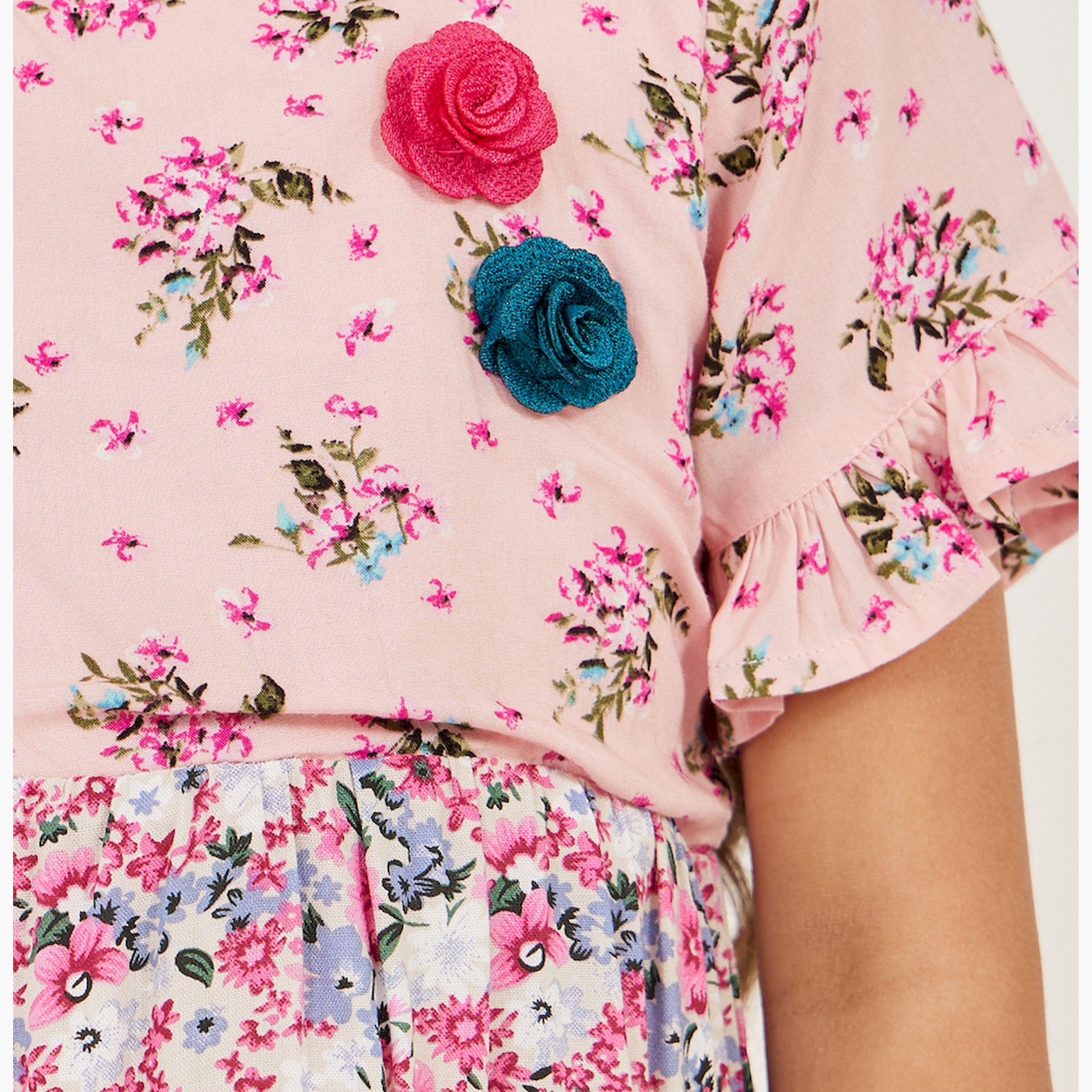 ستايلي - فستان مطبوع متعدد الطبقات للبنات الصغار-girls-clothing-dressesandjumpsuits-image-3