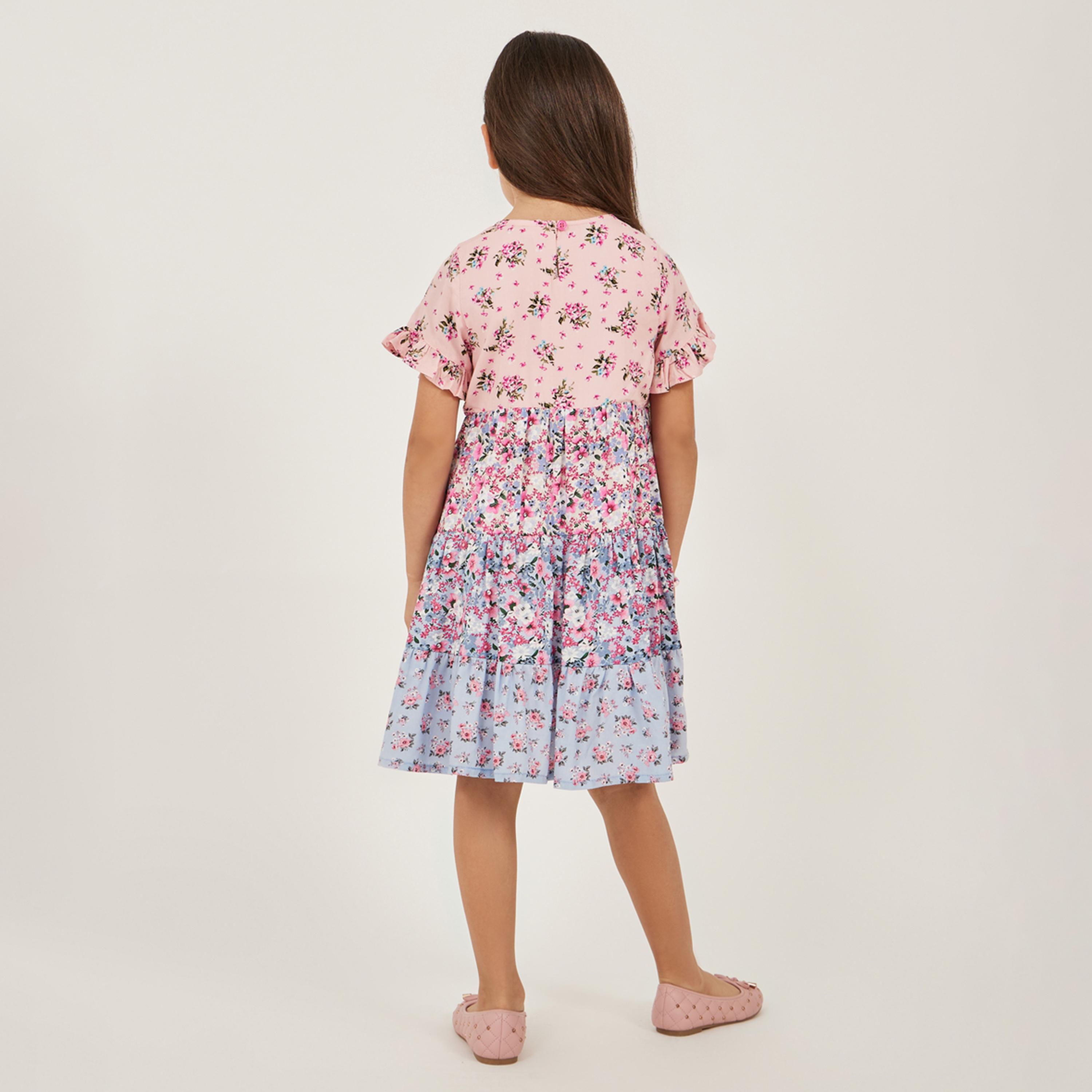 ستايلي - فستان مطبوع متعدد الطبقات للبنات الصغار-girls-clothing-dressesandjumpsuits-image-4