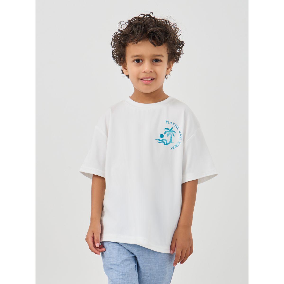 تيشيرت بطبعة كتابة وياقة دائرية-boys-clothing-tshirtsandpolos-image-2
