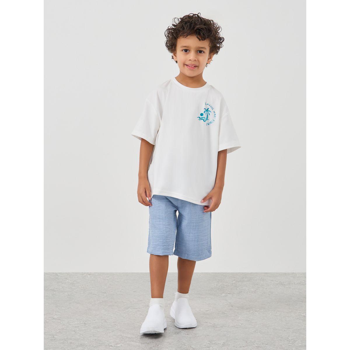 Styli Slogan Print Round Neck T-Shirt-boys-clothing-tshirtsandpolos-image-3