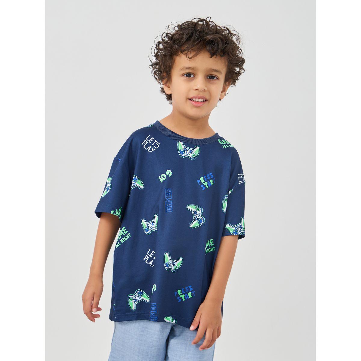 Styli All-Over Print Round Neck T-Shirt-boys-clothing-tshirtsandpolos-image-1
