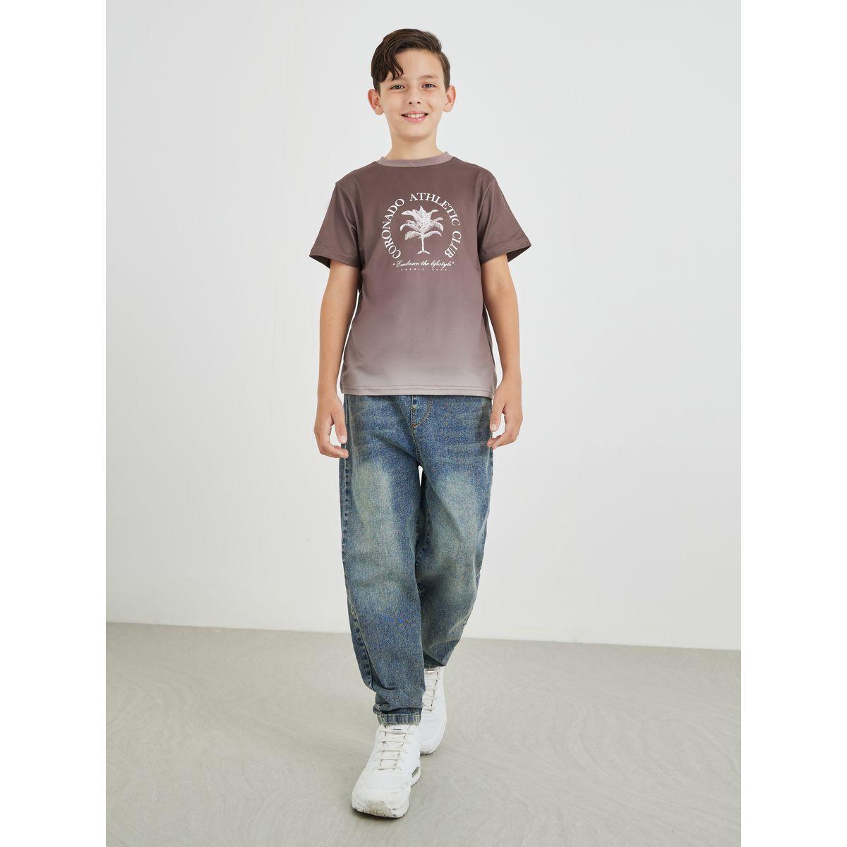 تيشيرت بياقة دائرية وطبعة كتابة-boys-clothing-tshirtsandpolos-image-2