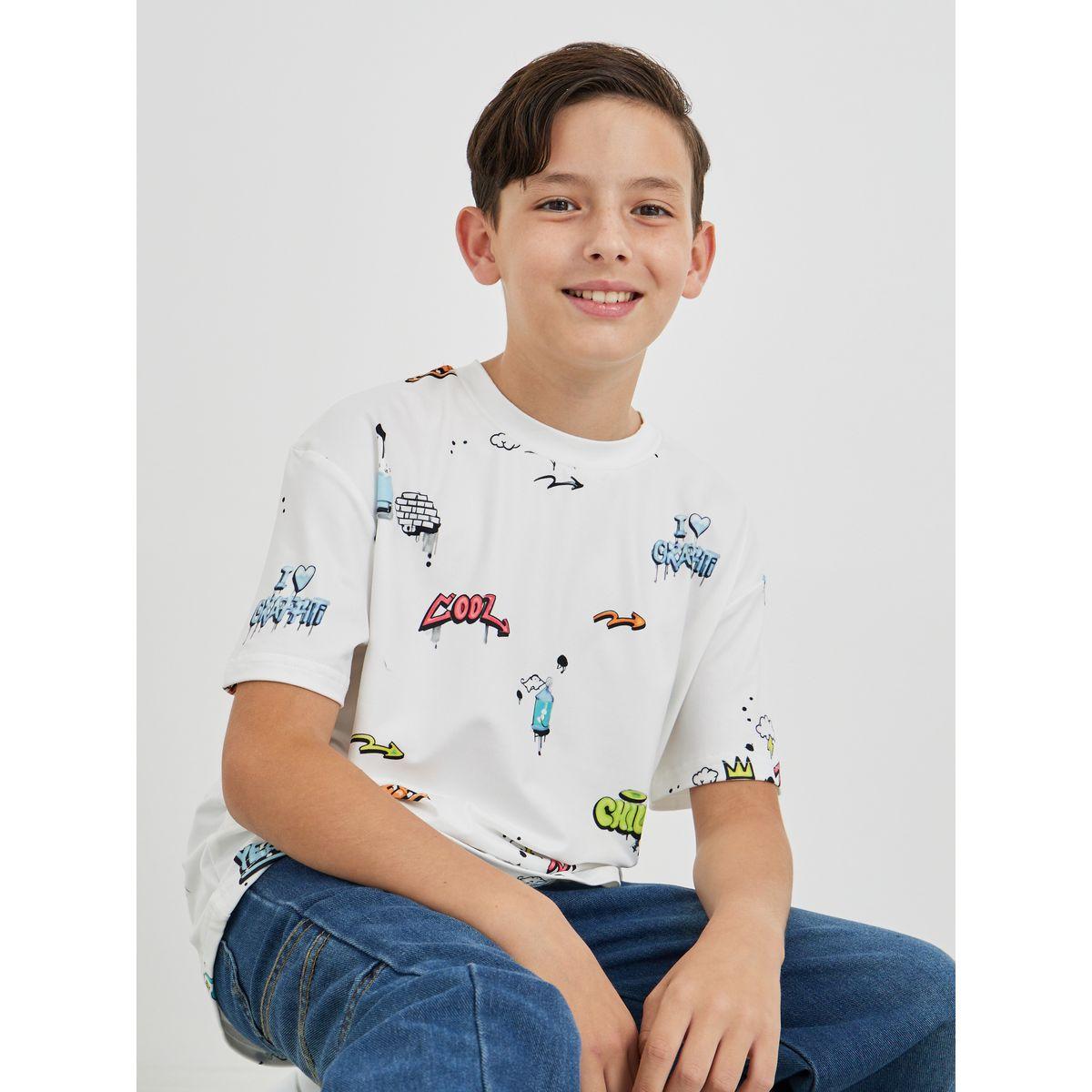Styli Graphic Print Round Neck T-Shirt-boys-clothing-tshirtsandpolos-image-1