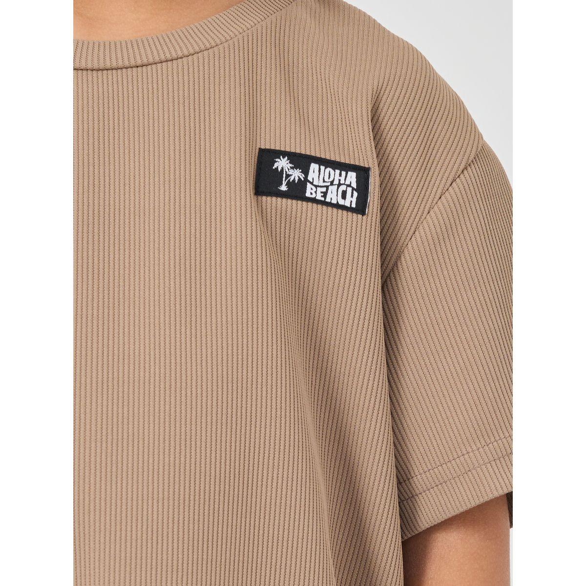 Styli Textured Round Neck T-Shirt with Badge Detail-boys-clothing-tshirtsandpolos-image-3