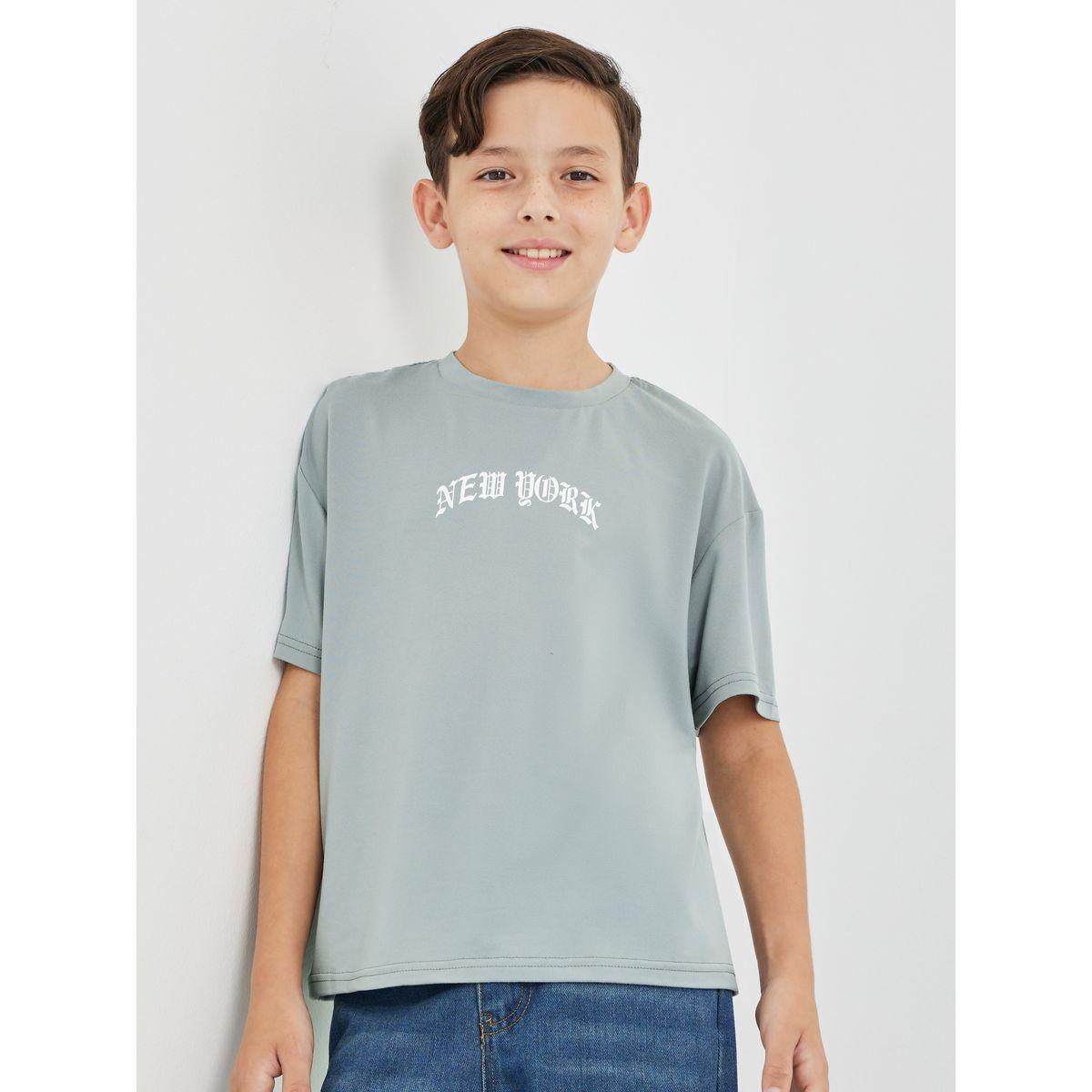 Styli Boys Grey Graphic Print Short Sleeve Oversized T-Shirt-boys-clothing-tshirtsandpolos-image-1
