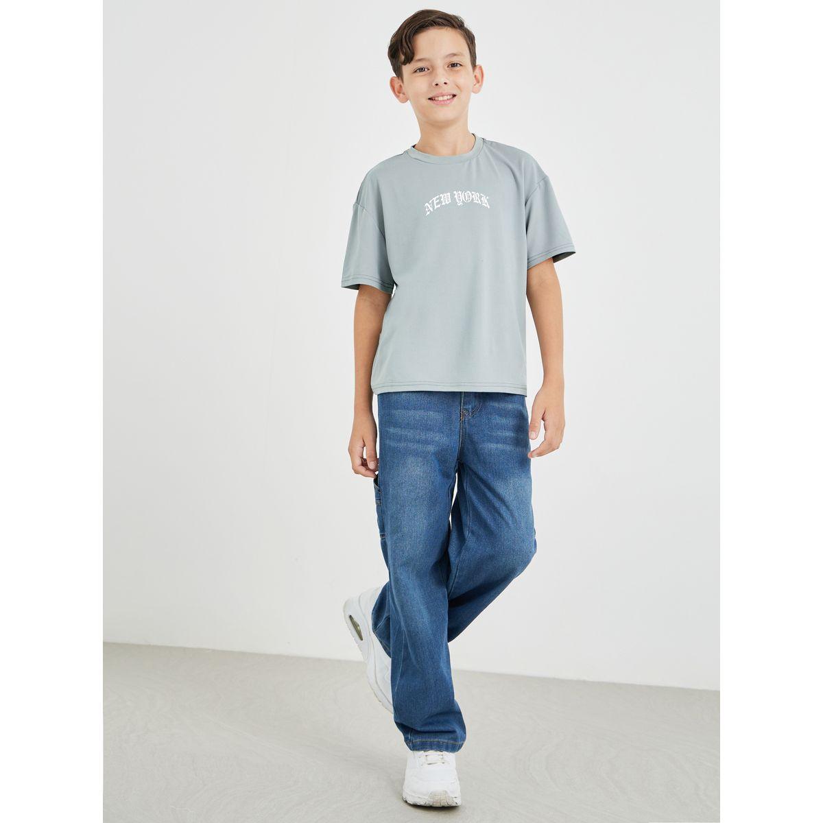 Styli Boys Grey Graphic Print Short Sleeve Oversized T-Shirt-boys-clothing-tshirtsandpolos-image-2
