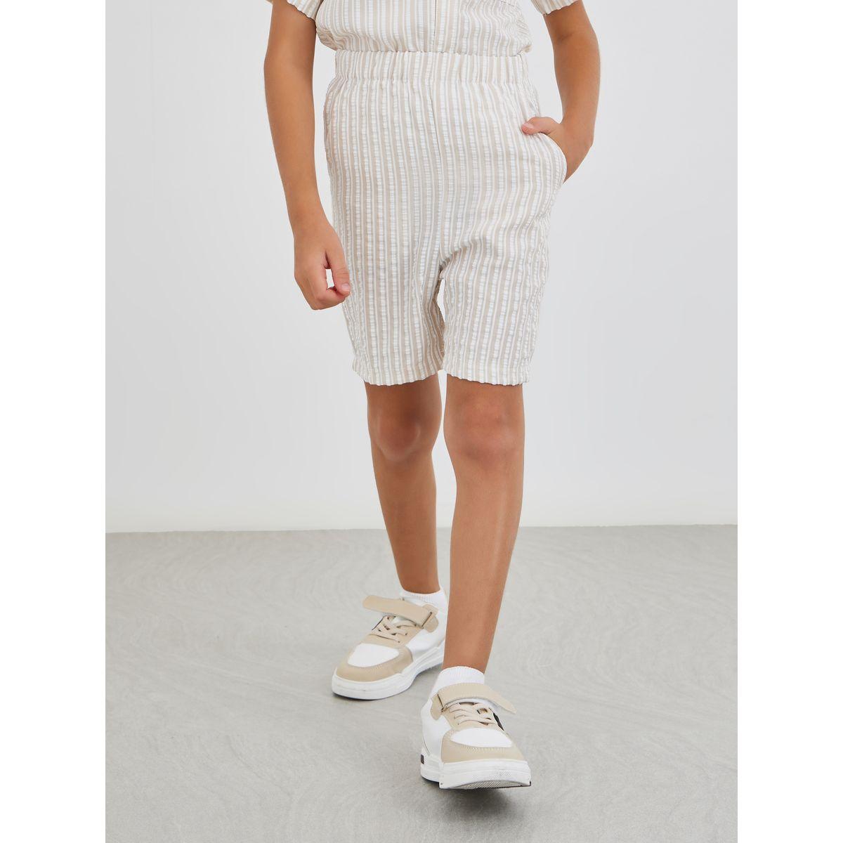 Styli Striped Collared Buttoned Shirt and Shorts Set-boys-clothing-setsandcoords-image-5