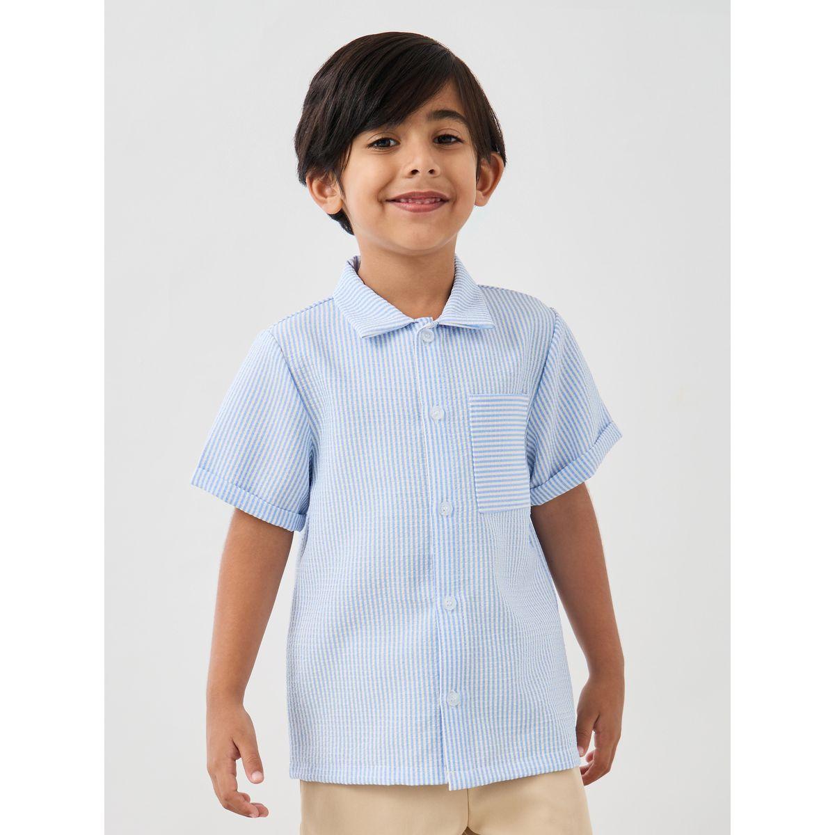Styli Short Sleeve Buttoned Shirt and Shorts Set-boys-clothing-setsandcoords-image-2