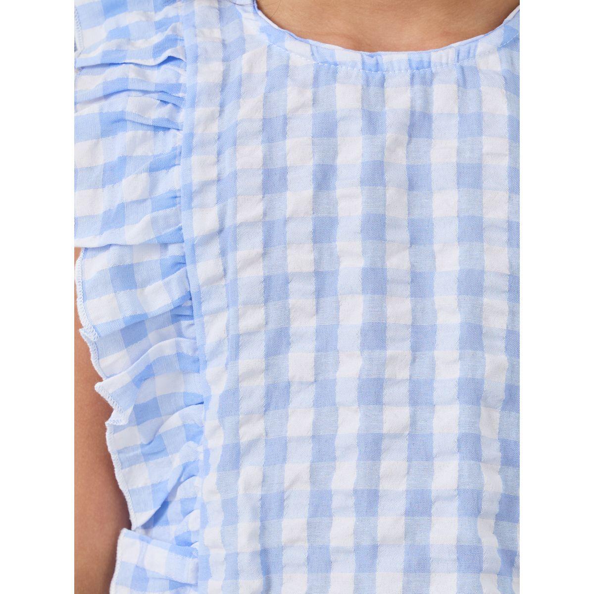 طقم من بنطال وبلوزة بطبعة مربعات-girls-clothing-setsandcoords-image-3