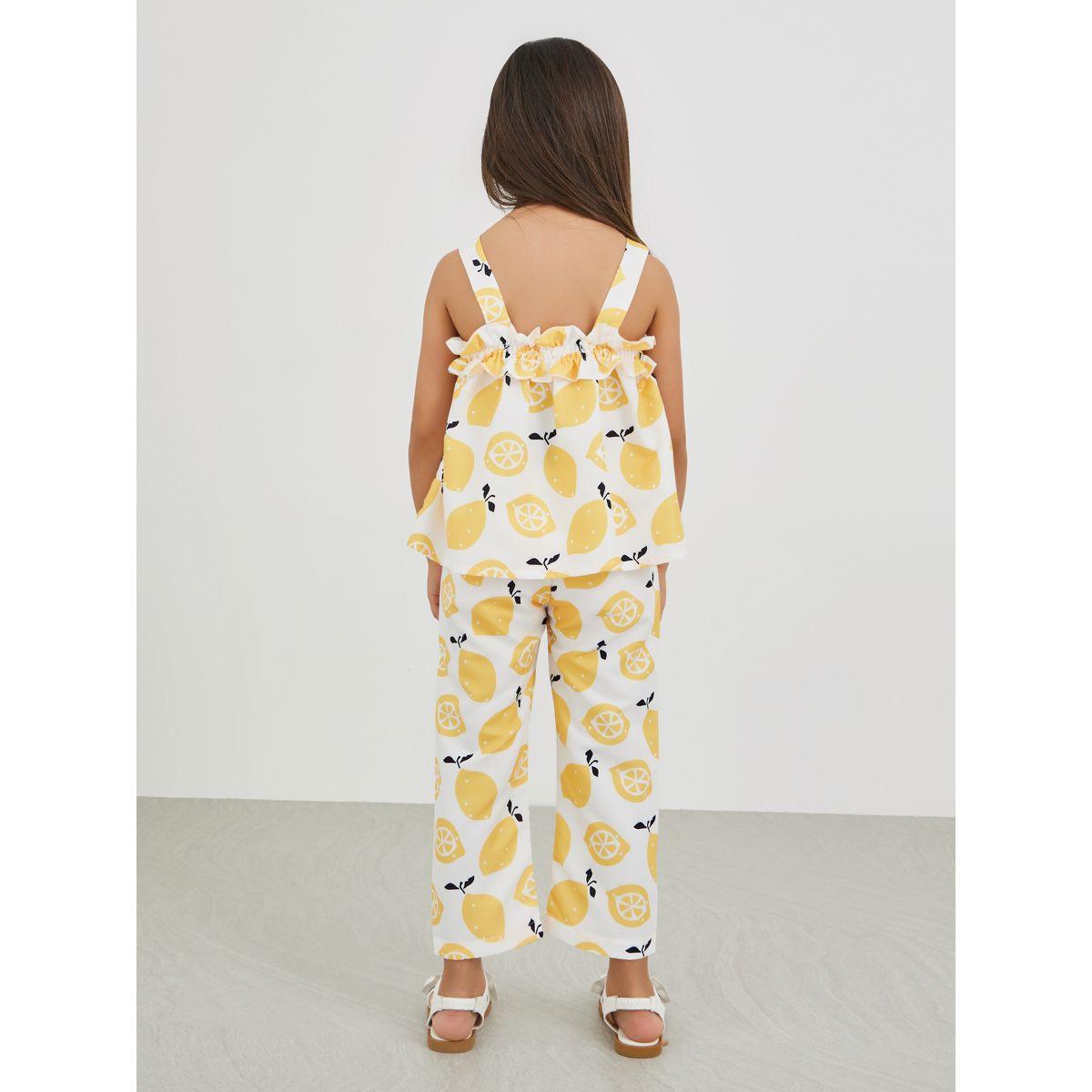 Styli Graphic Print Strappy Top and Pants Set-girls-clothing-setsandcoords-image-4