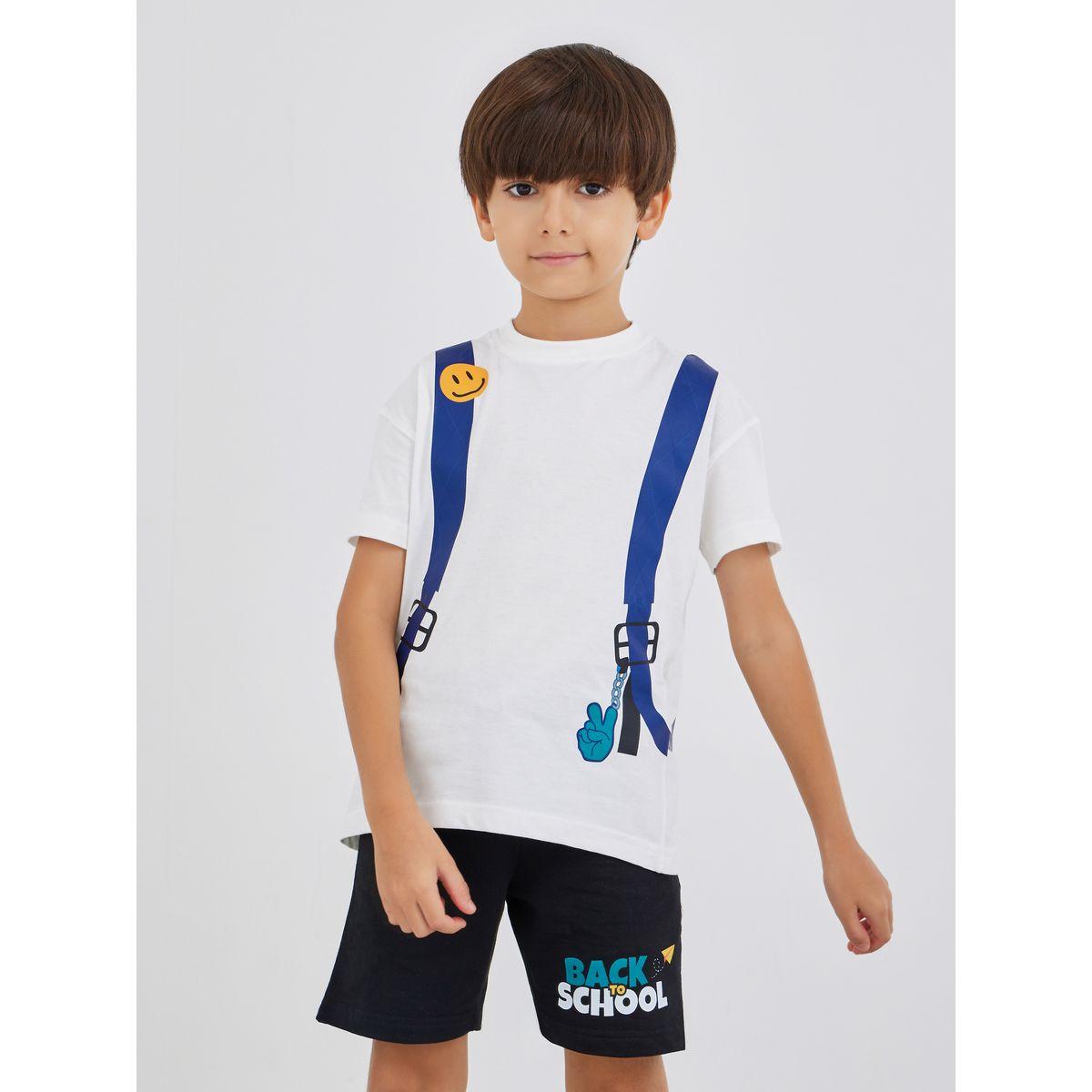 Styli Graphic Print Short Sleeve T-Shirt and Shorts Set-boys-clothing-setsandcoords-image-3